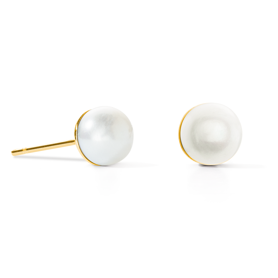 Boucles d'oreilles classiques Perle d'eau douce or