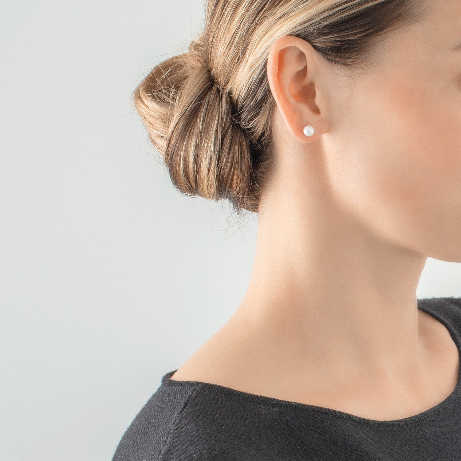 Boucles d'oreilles classiques Perle d'eau douce argent