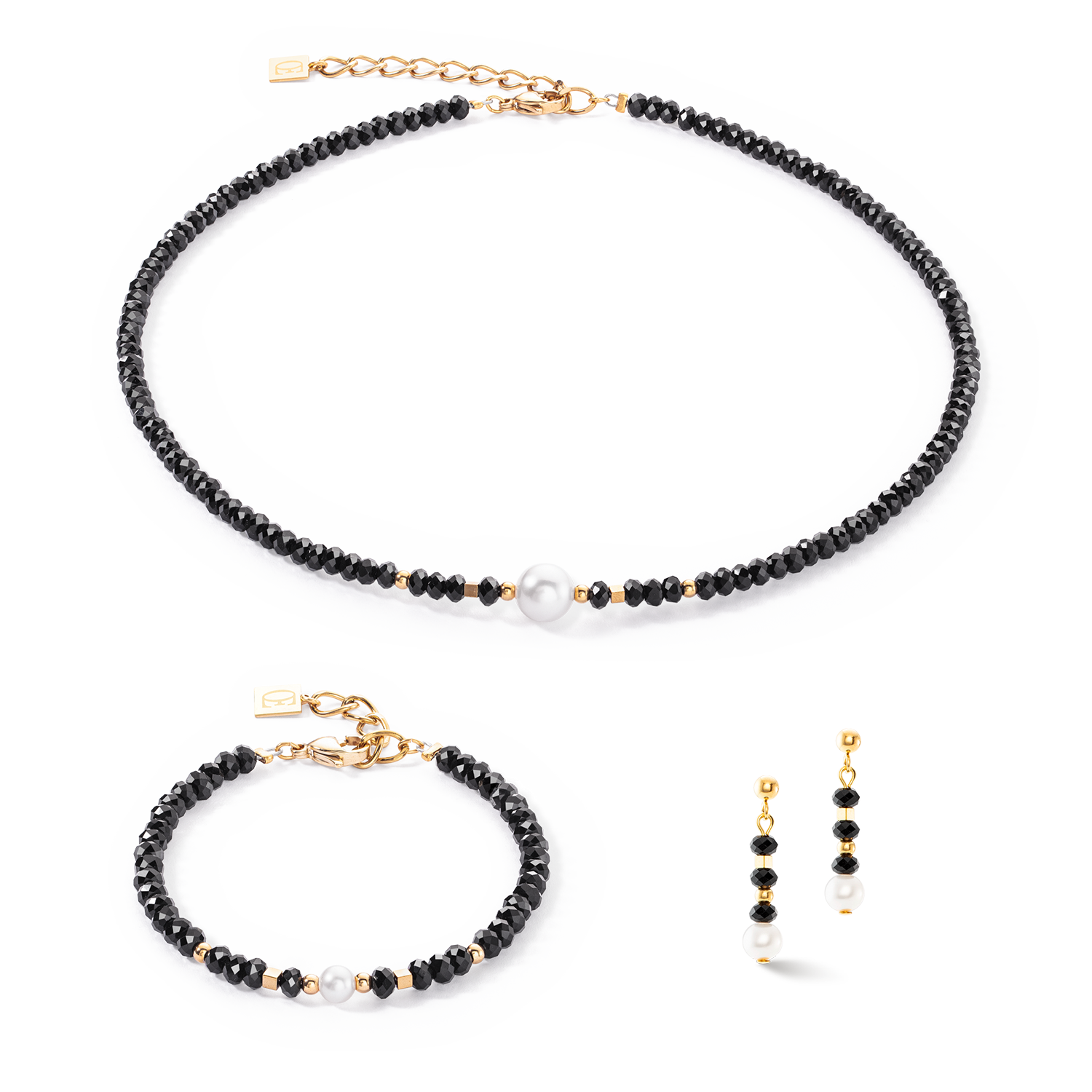 Boucles d'oreilles Mystic Pearl or-noir