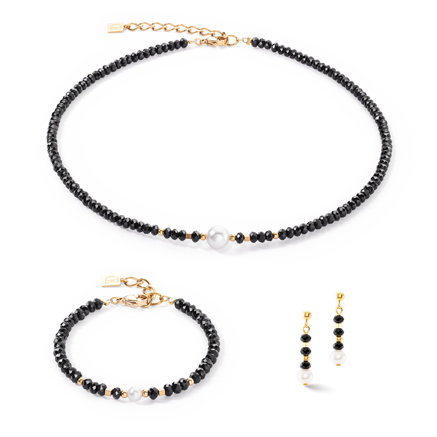 Boucles d'oreilles Mystic Pearl or-noir