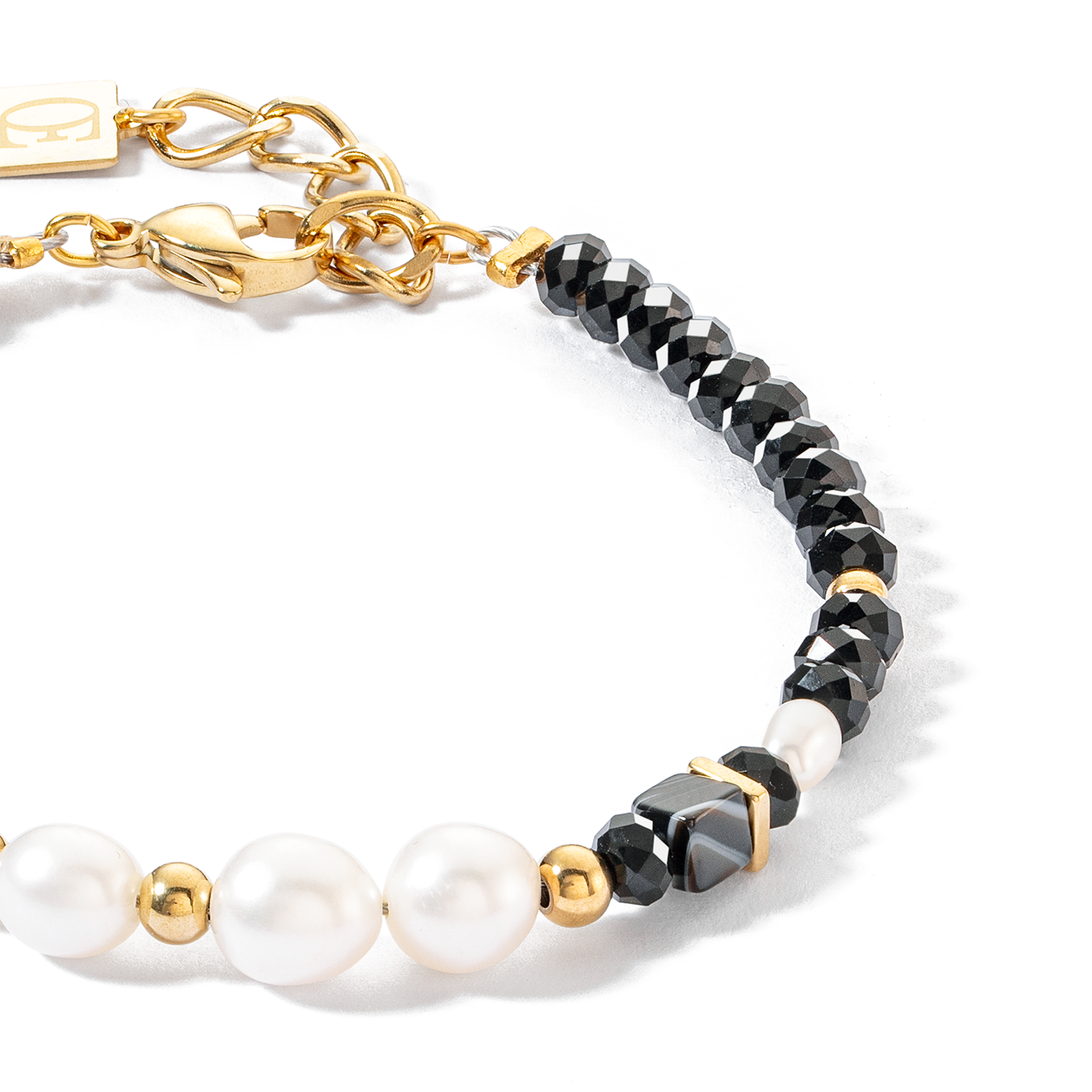 Bracelet Pearls & Onyx or