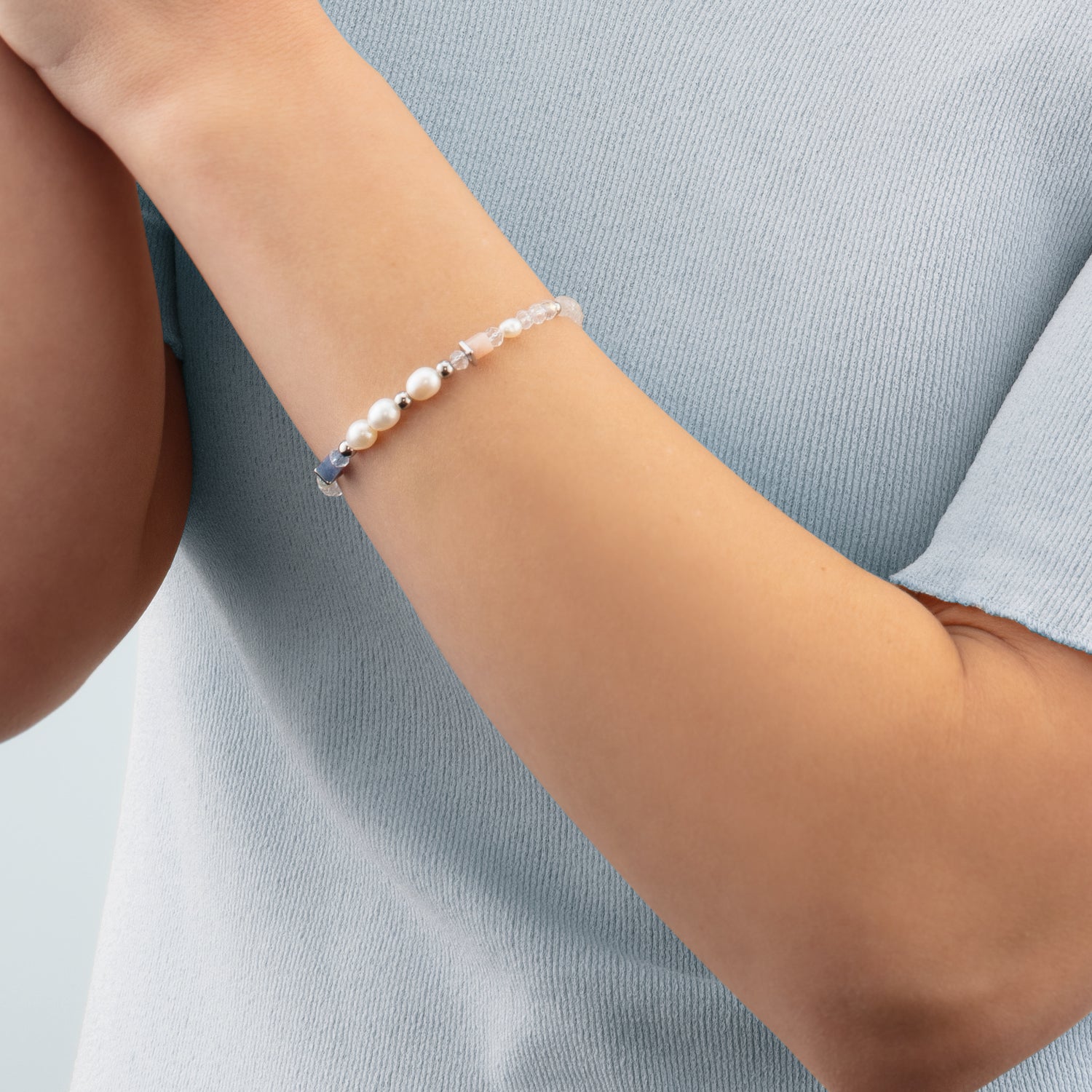 Bracelet Cosmic Pearls soft argent