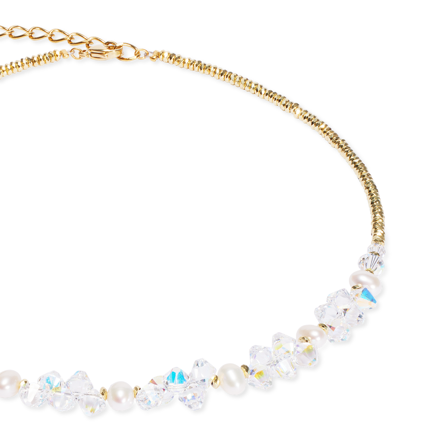 Collier Dancing Crystals & Pearls or