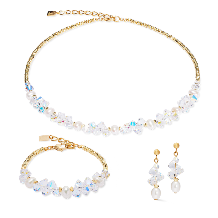 Collier Dancing Crystals & Pearls or