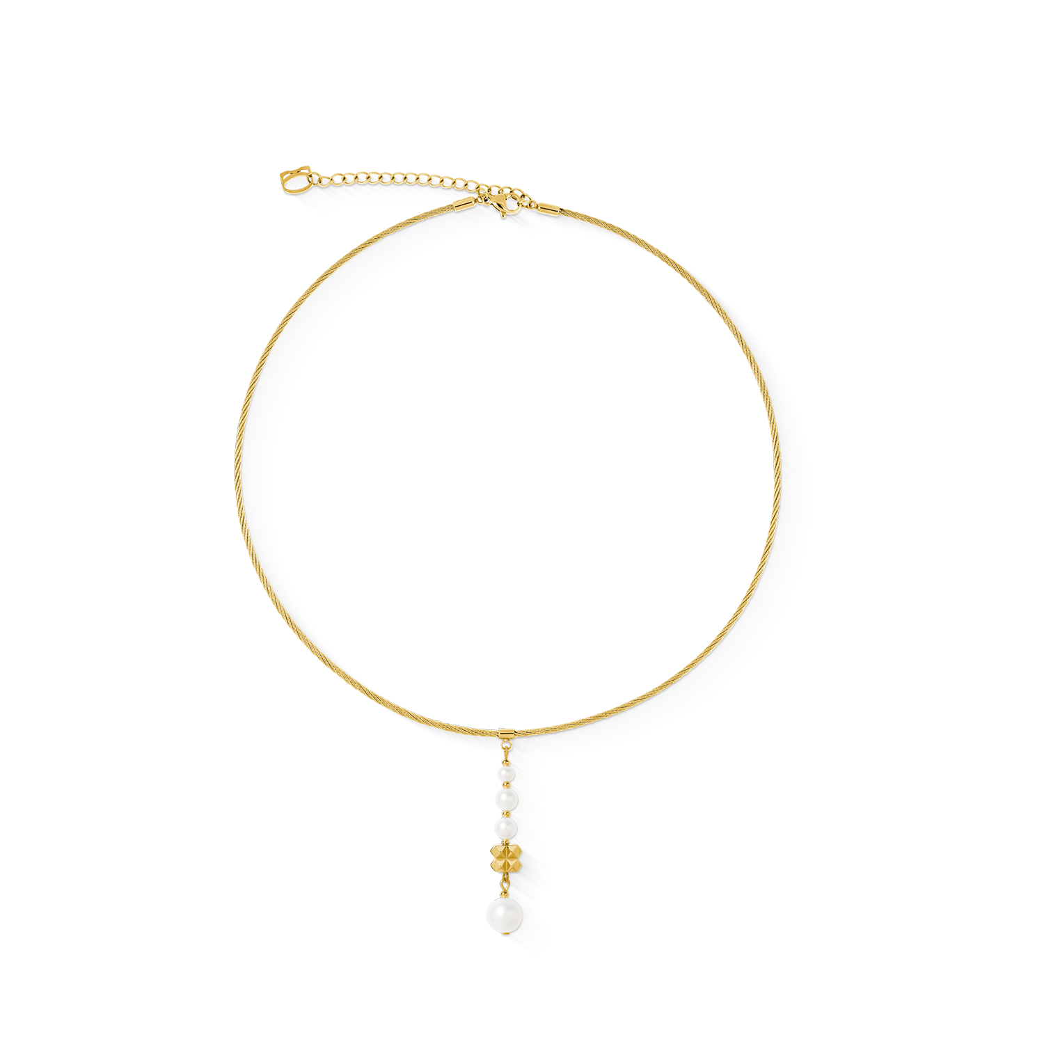 Collier Pearl & Spikes Drop or