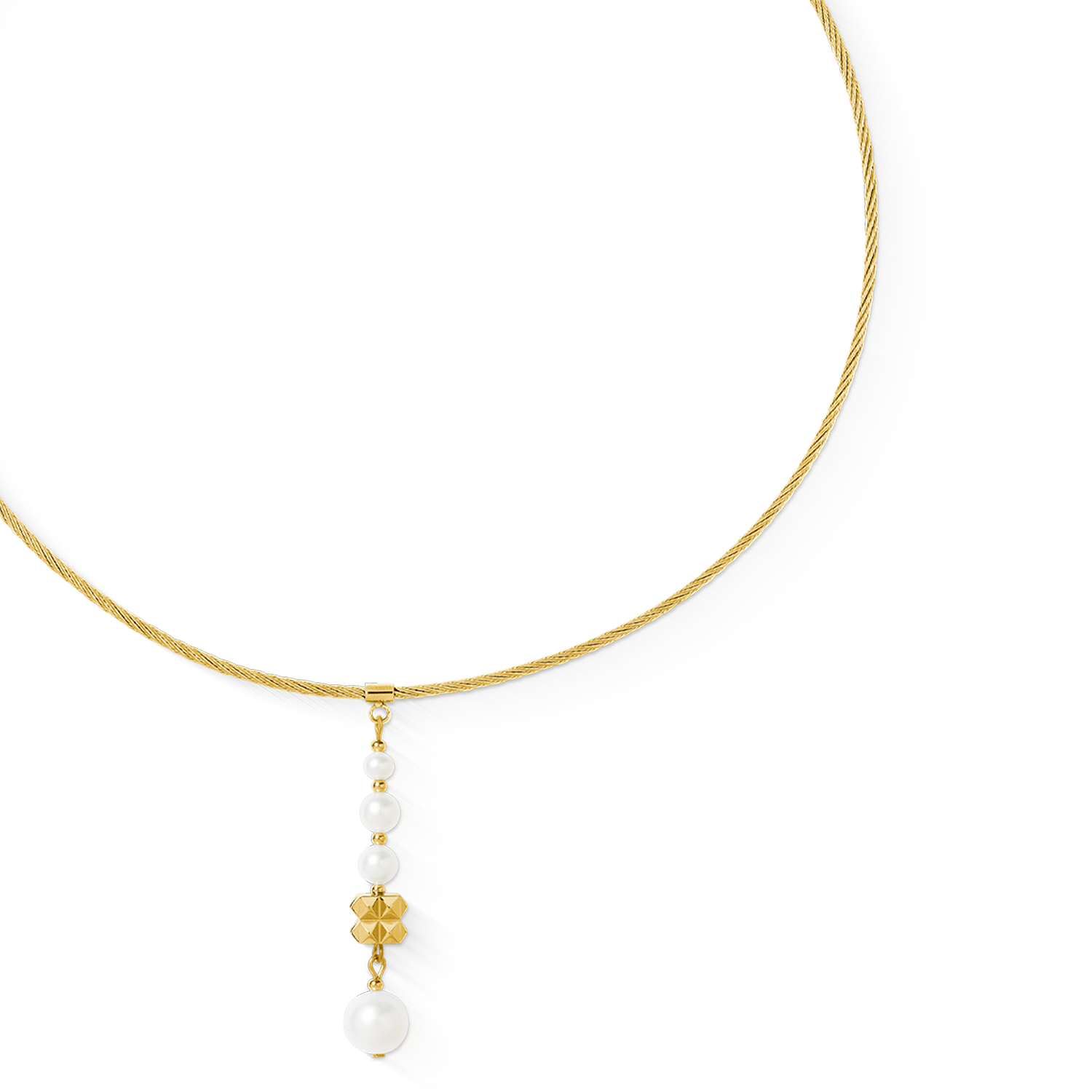 Collier Pearl & Spikes Drop or
