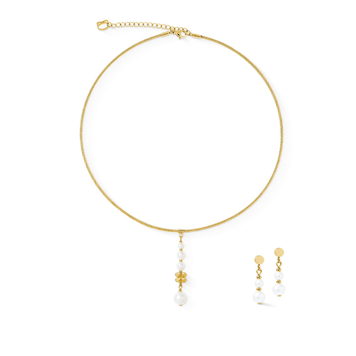 Collier Pearl & Spikes Drop or