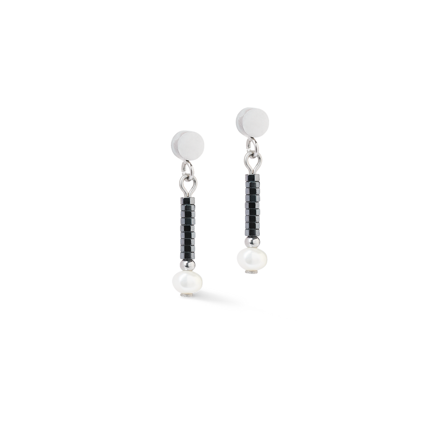 Boucles d'oreilles Edge & Grace anthracite-argent
