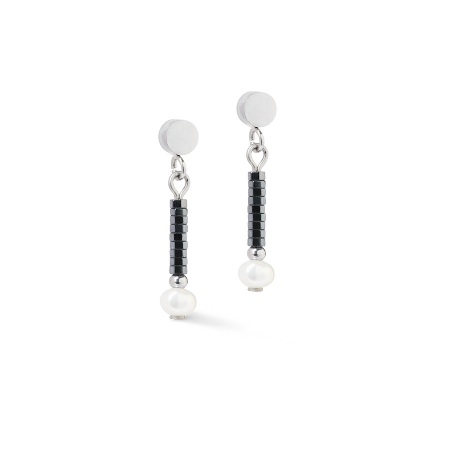 Boucles d'oreilles Edge & Grace anthracite-argent