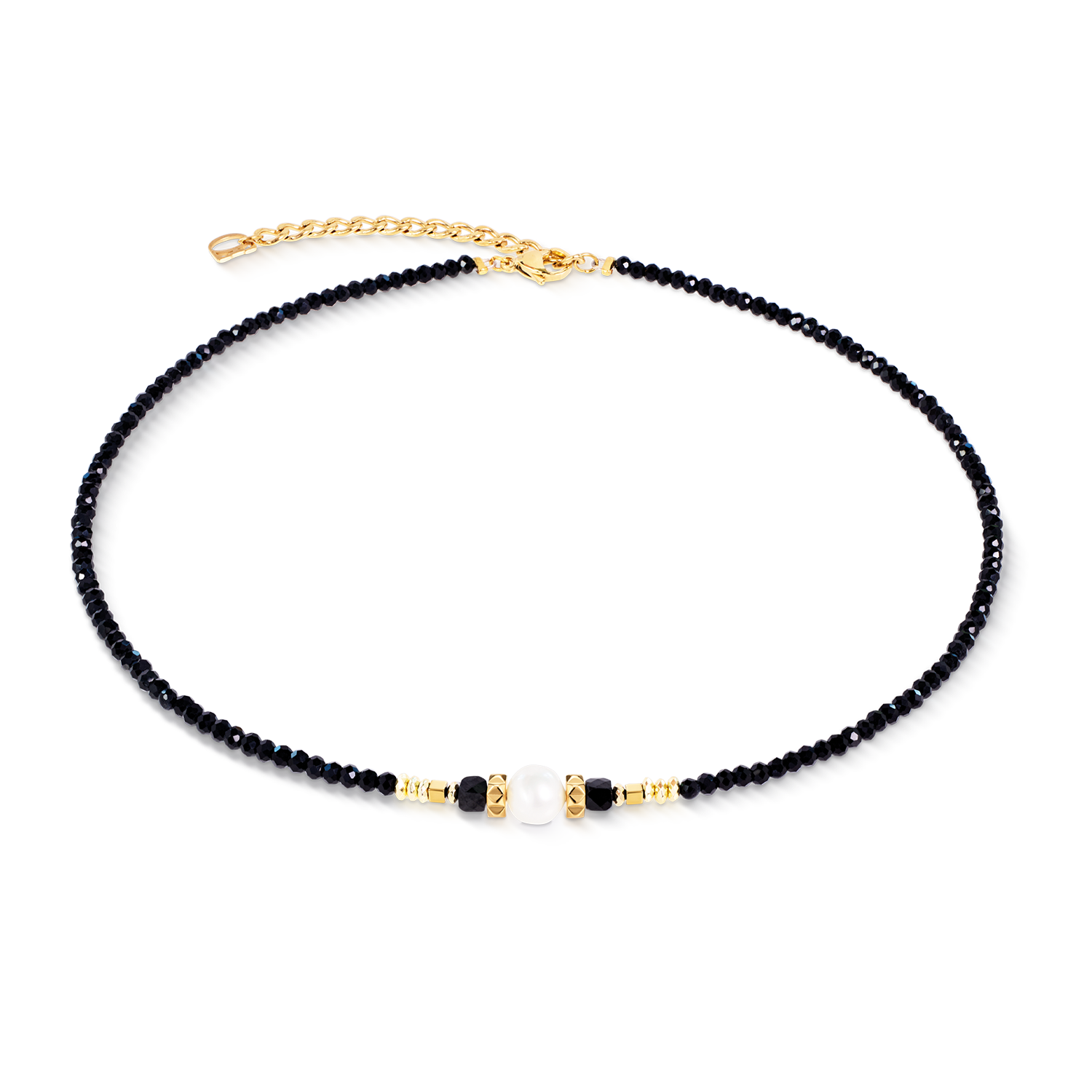 Collier Astoria Noir Pearl doré