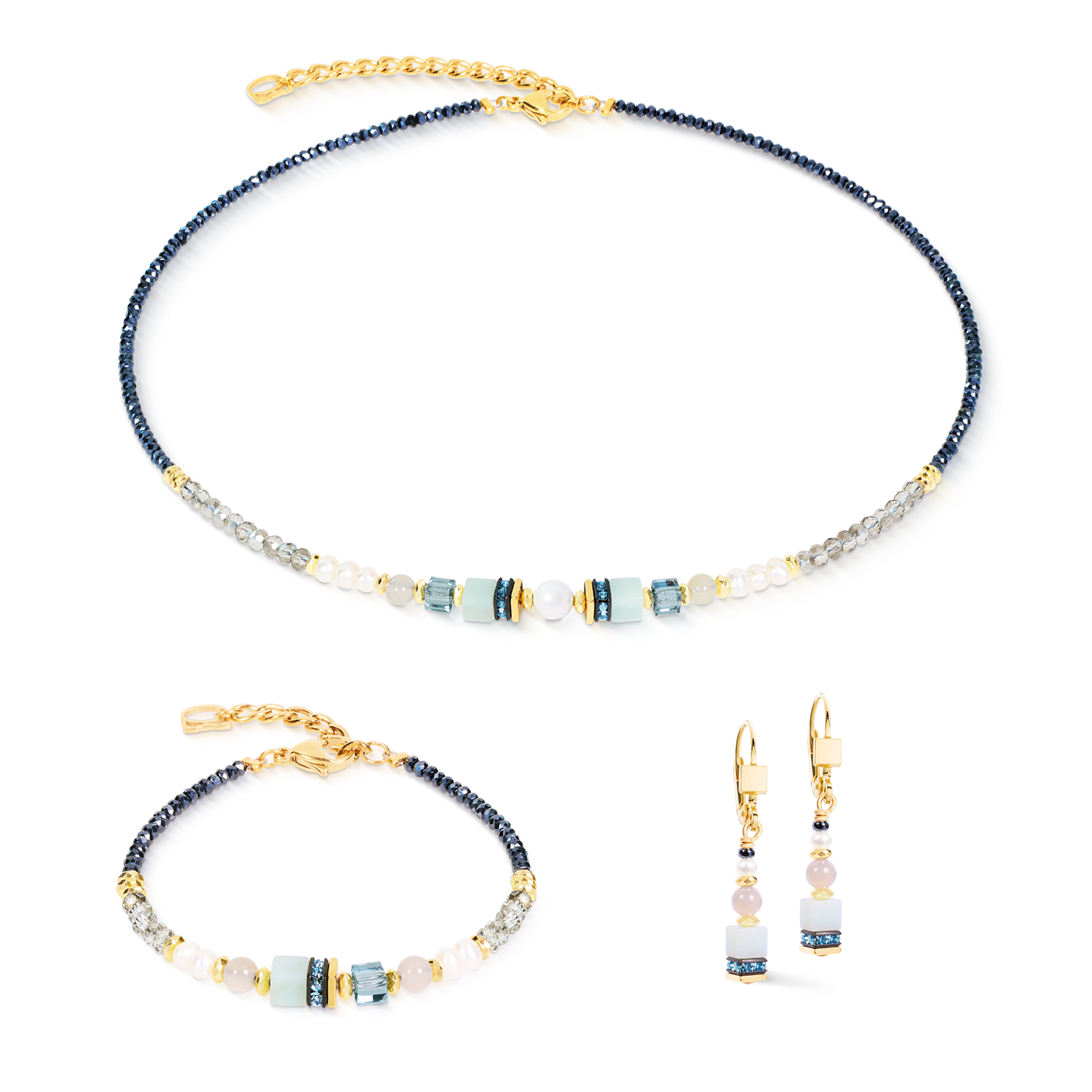 Boucles d'oreilles Atelier Azur doré
