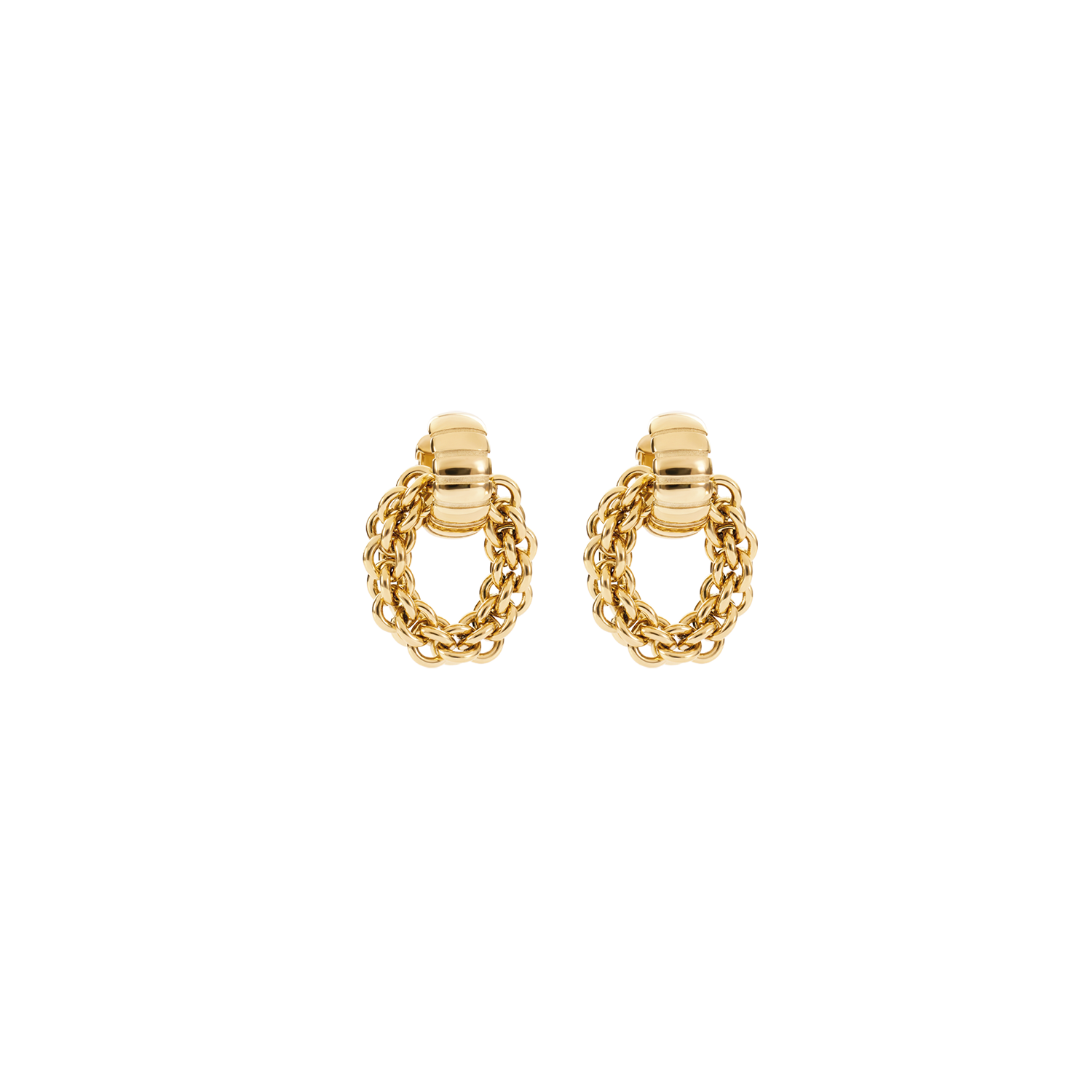Créoles Structure avec pendentif chaîne dorées