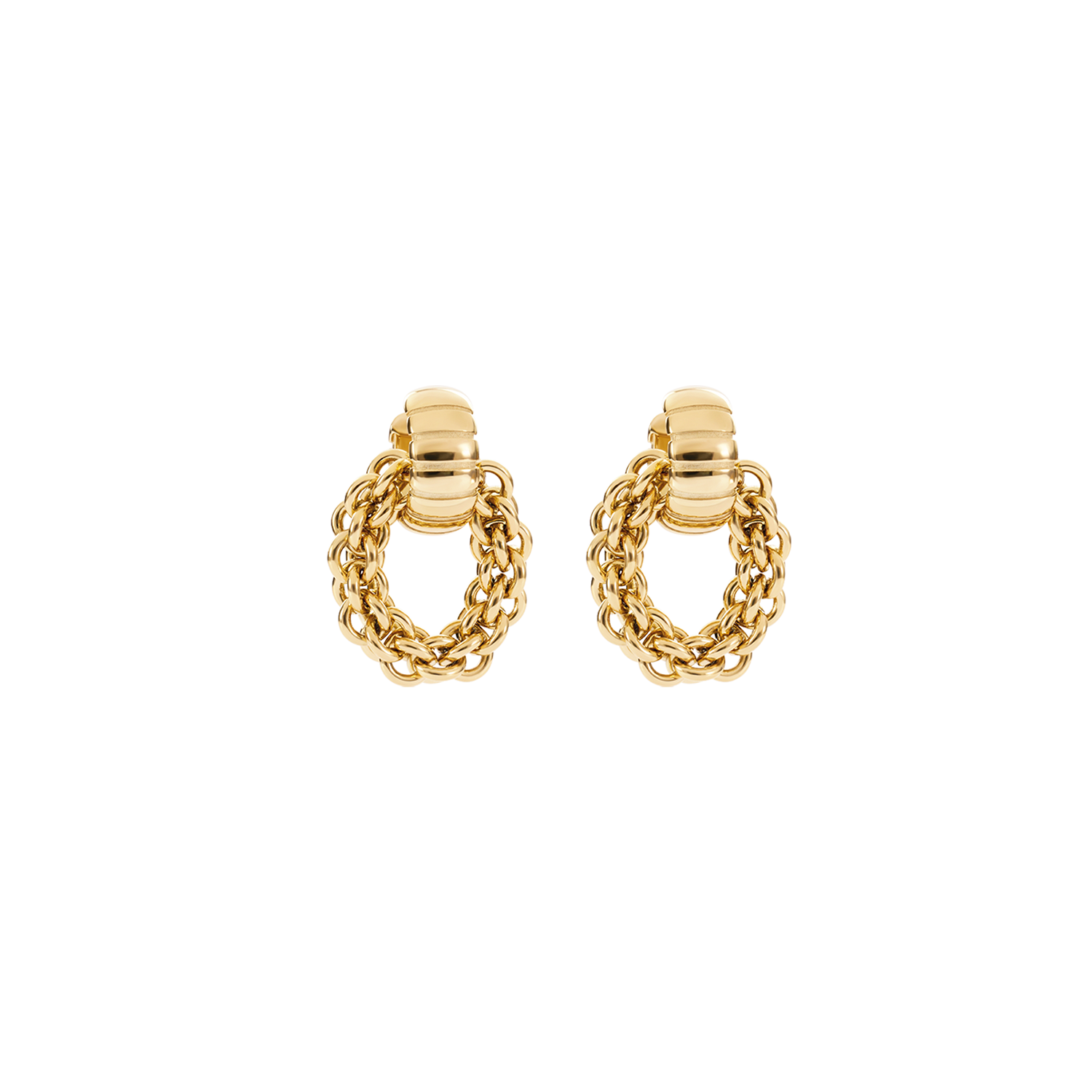 Créoles Structure avec pendentif chaîne dorées