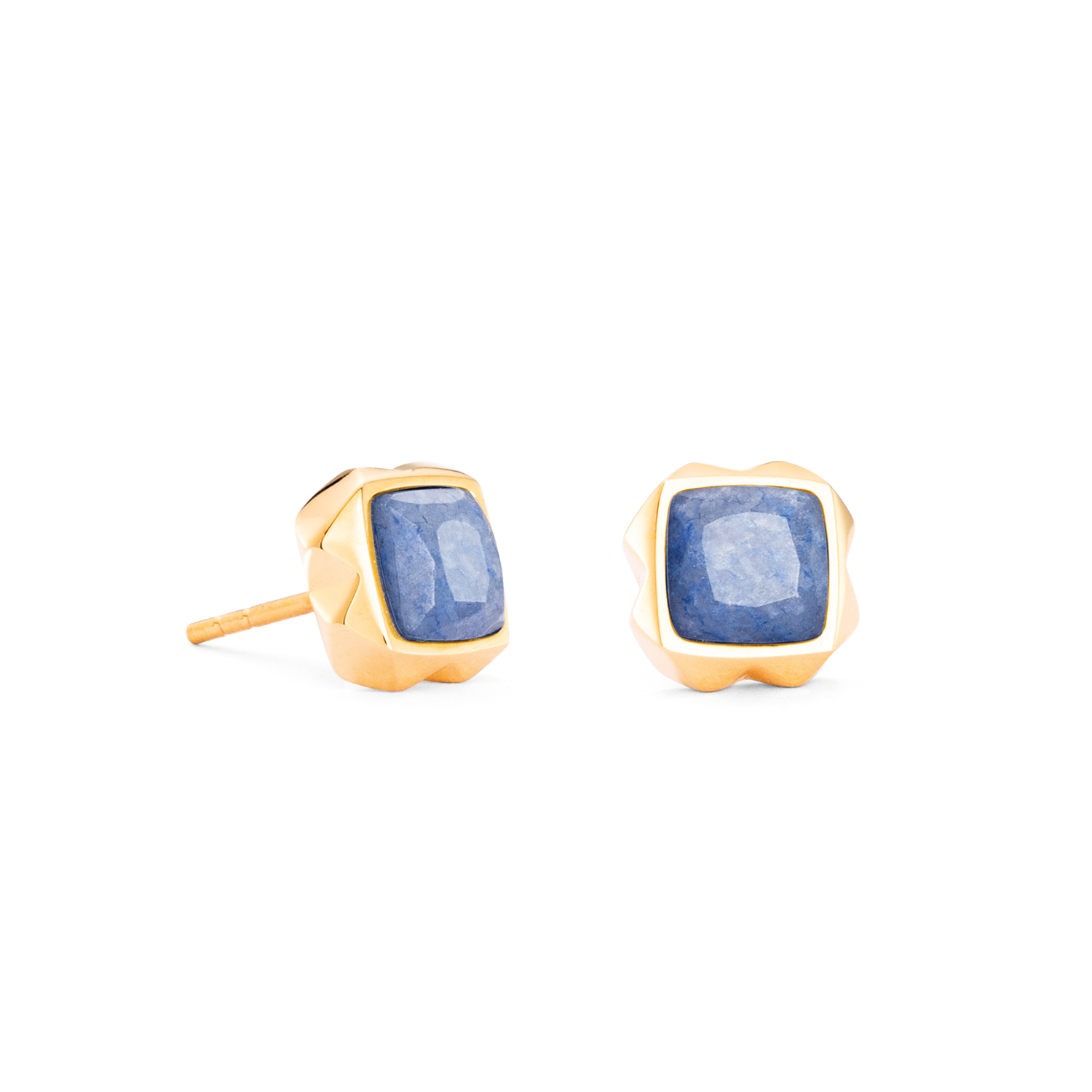 Boucles d'oreilles Spikes Square Aventurine or-bleu