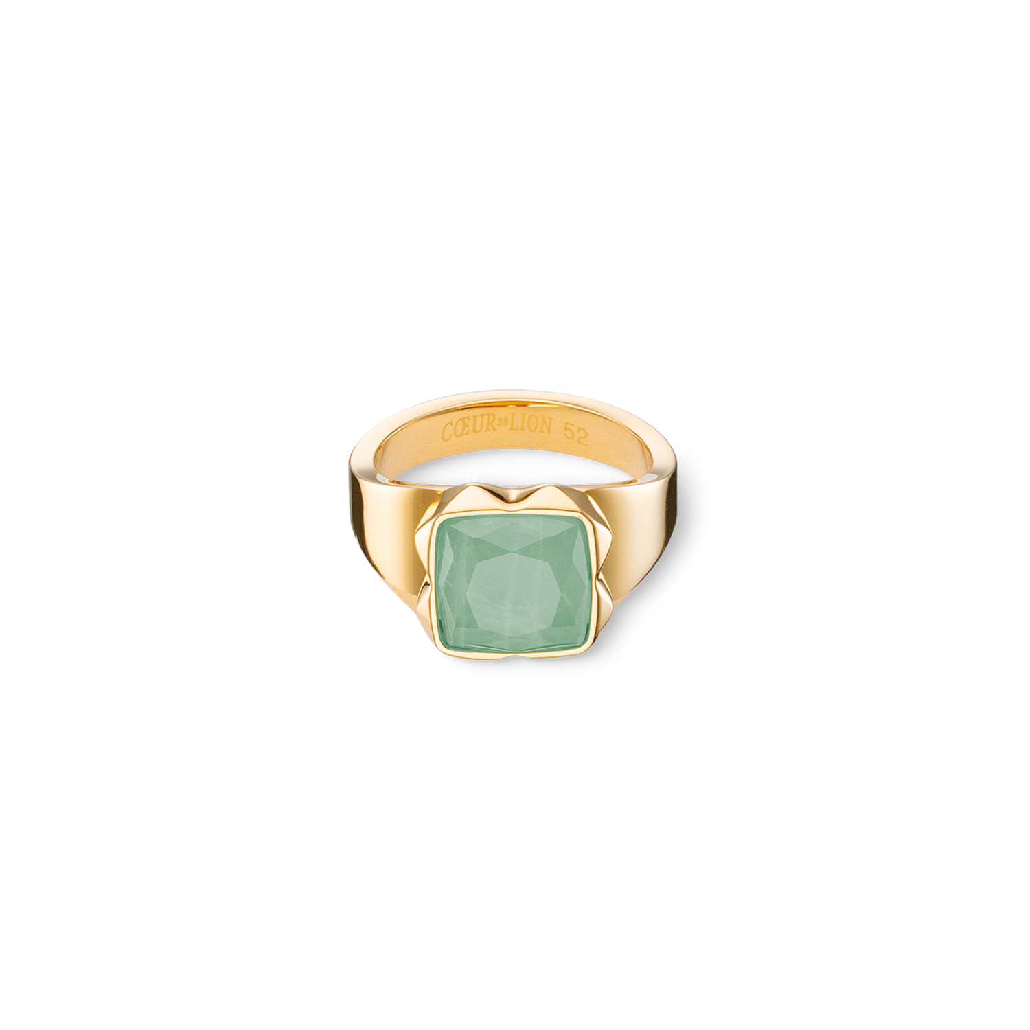 Bague Spikes Square Aventurine or-vert