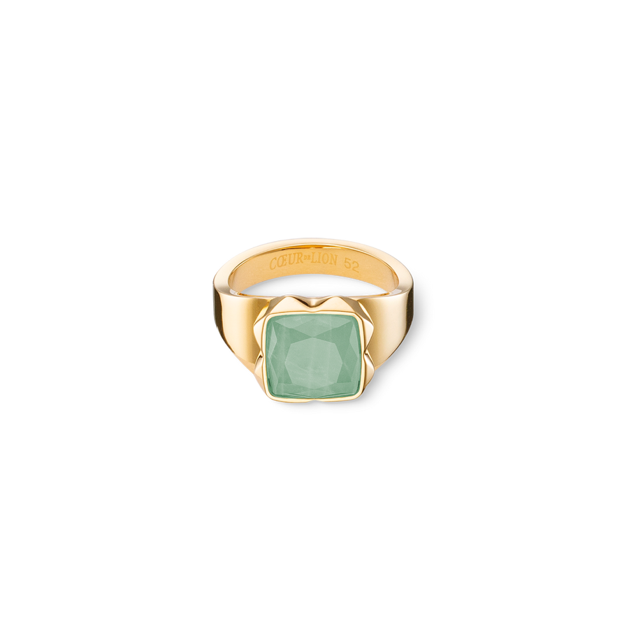 Bague Spikes Square Aventurine or-vert