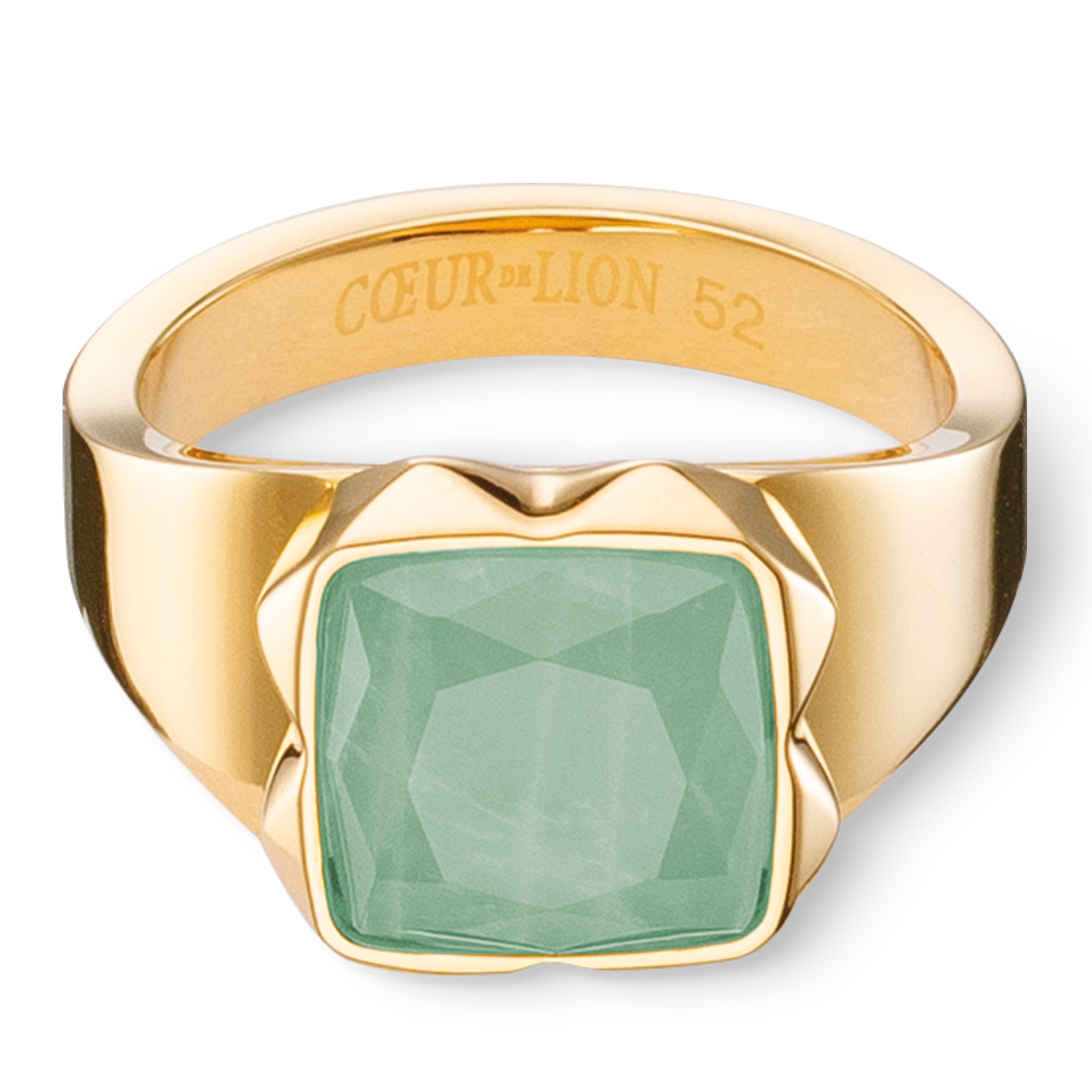 Bague Spikes Square Aventurine or-vert