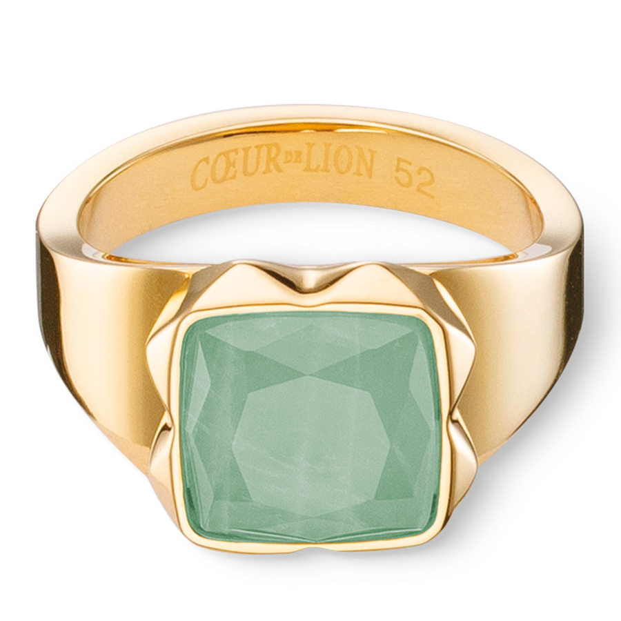 Bague Spikes Square Aventurine or-vert