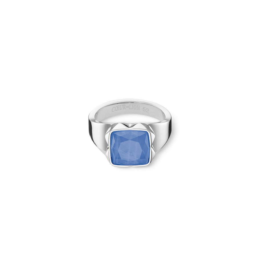 Bague Spikes Square Aventurine argent-bleu