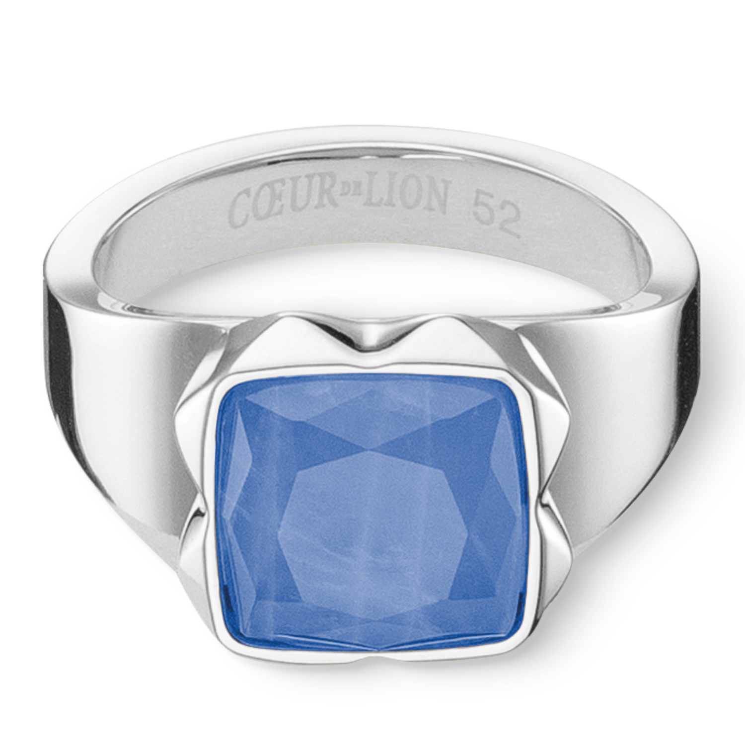 Bague Spikes Square Aventurine argent-bleu