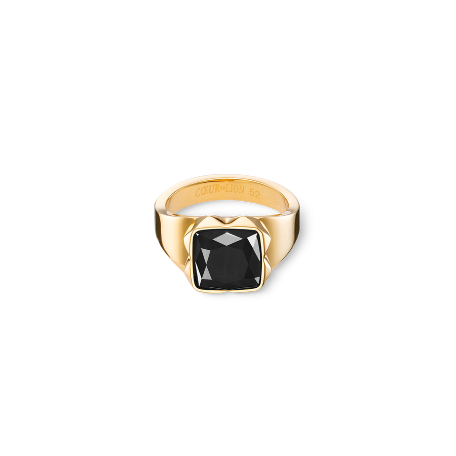 Bague Spikes Square Onyx or-noir