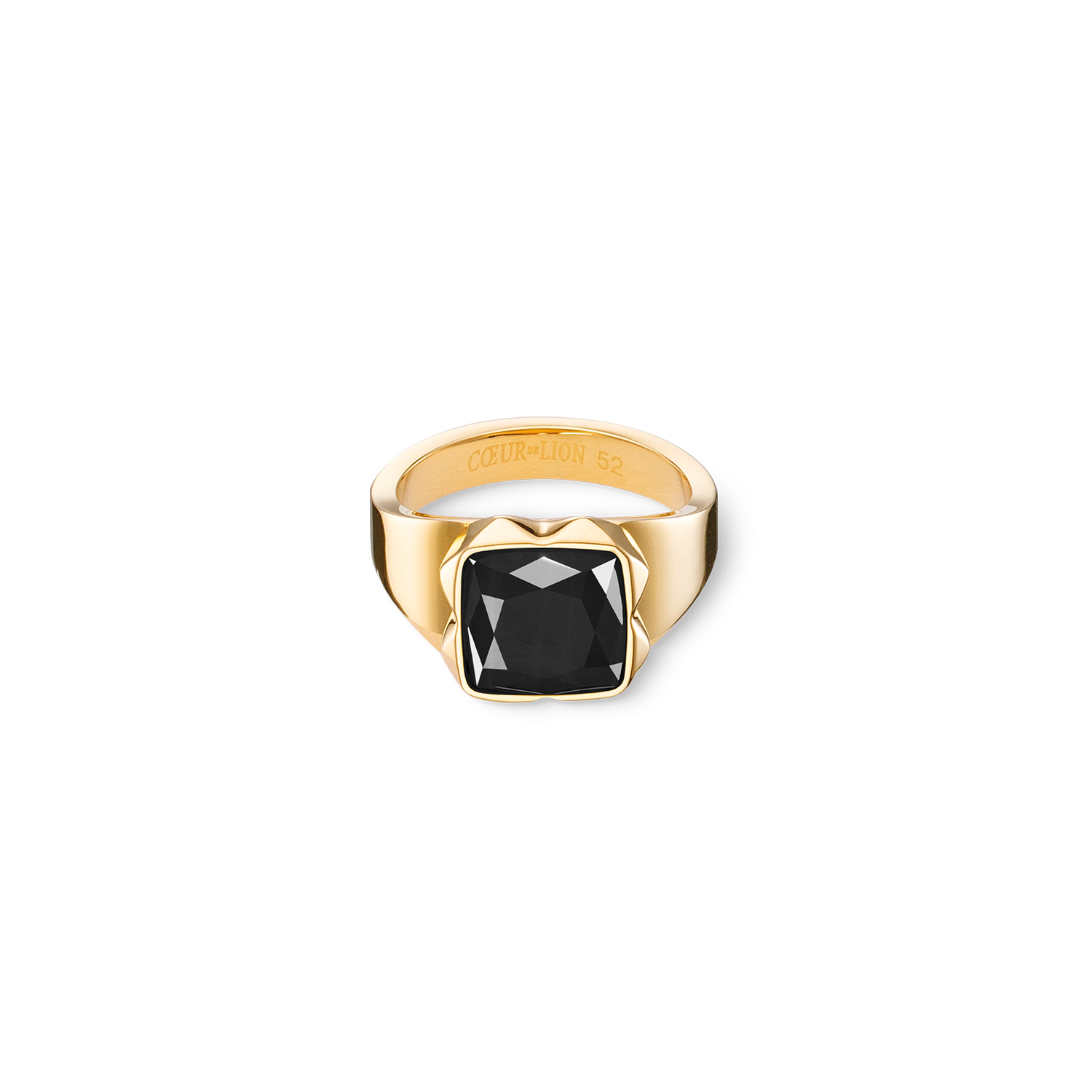 Bague Spikes Square Onyx or-noir