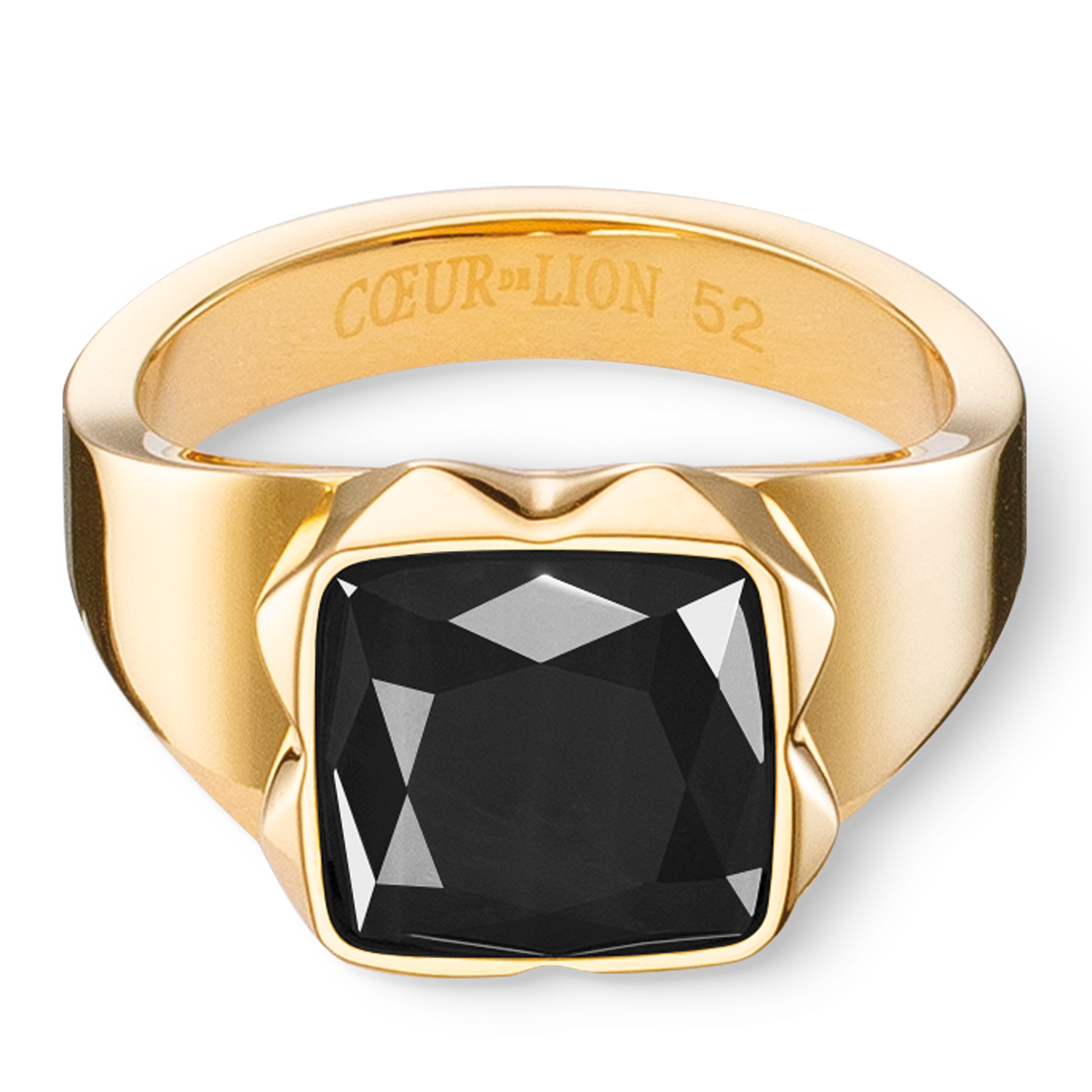 Bague Spikes Square Onyx or-noir