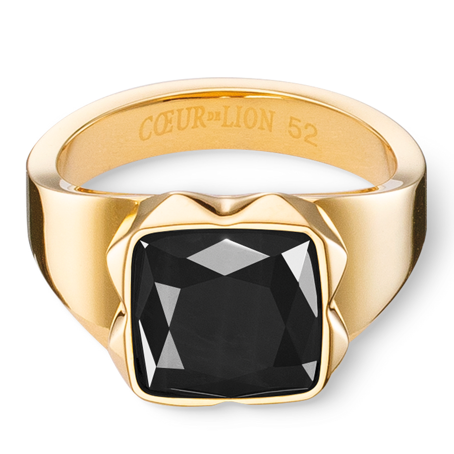 Bague Spikes Square Onyx or-noir