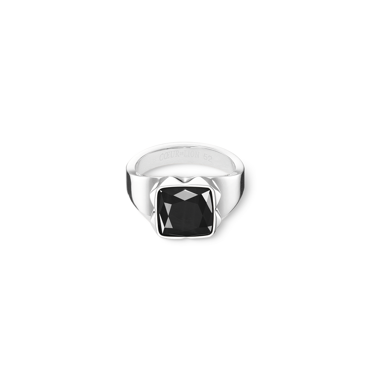 Bague Spikes Square Onyx argent-noir