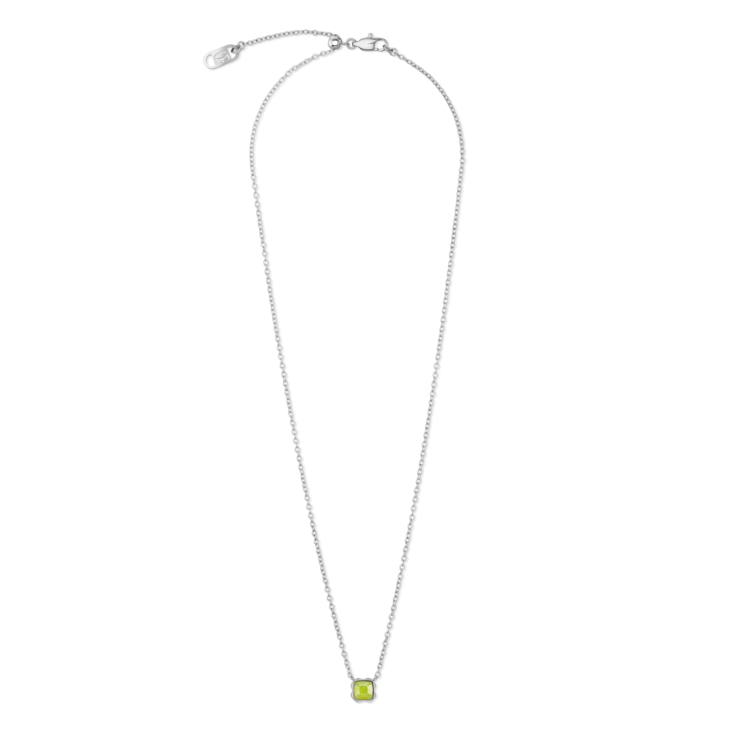 Birthstone Août Collier Jade Vert Argent
