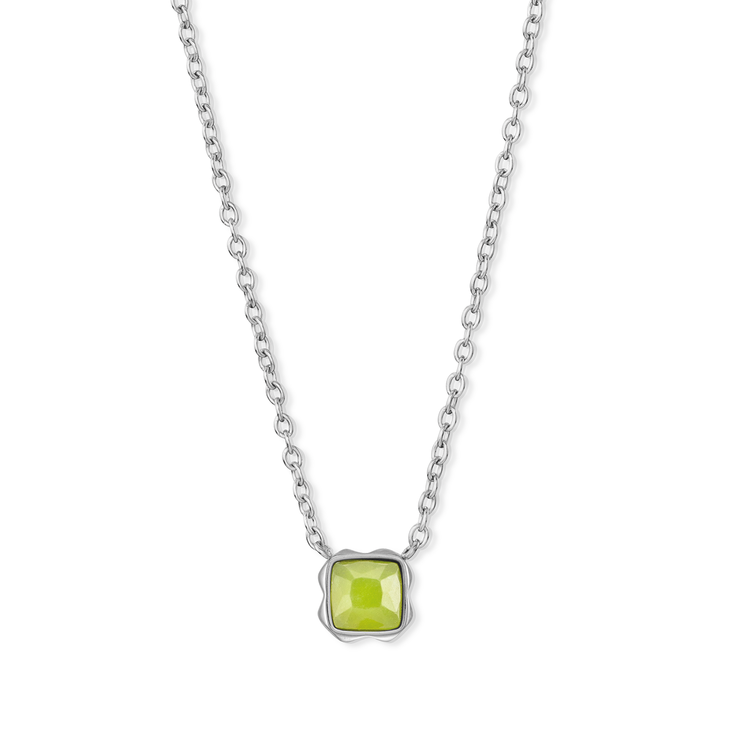 Birthstone Août Collier Jade Vert Argent