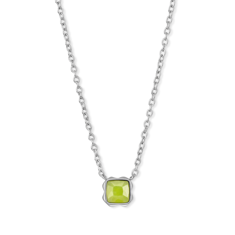 Birthstone Août Collier Jade Vert Argent