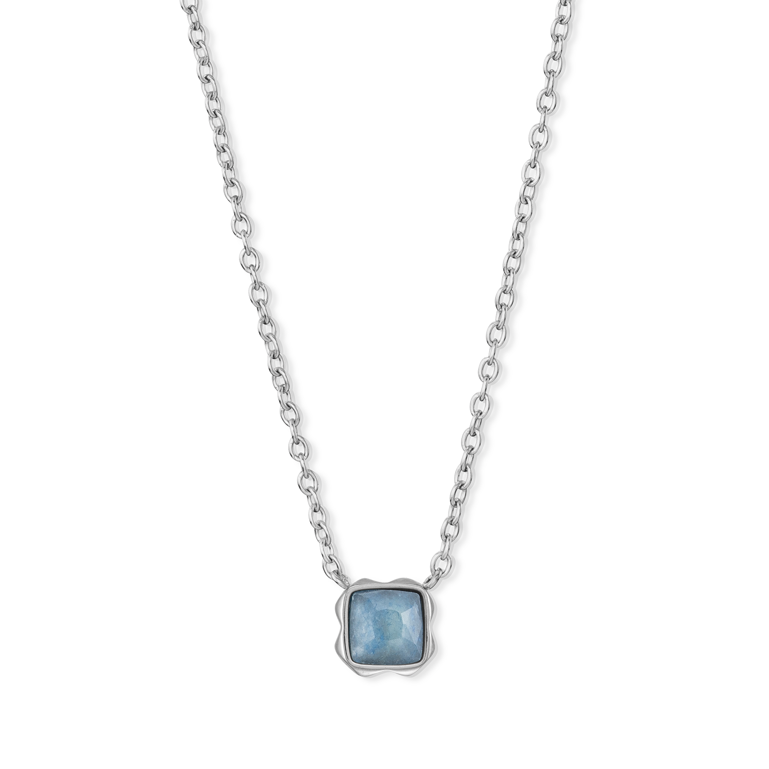 Birthstone Mars Collier Aventurine Bleue Argent