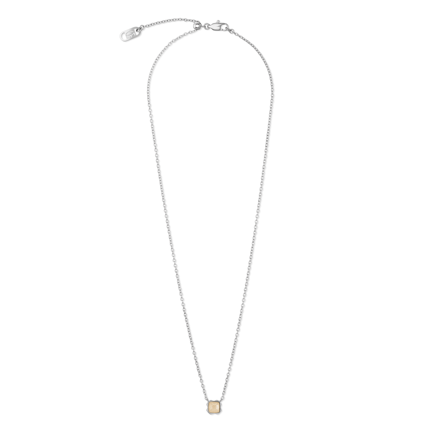 Birthstone Juin Collier Crème Jade Argent