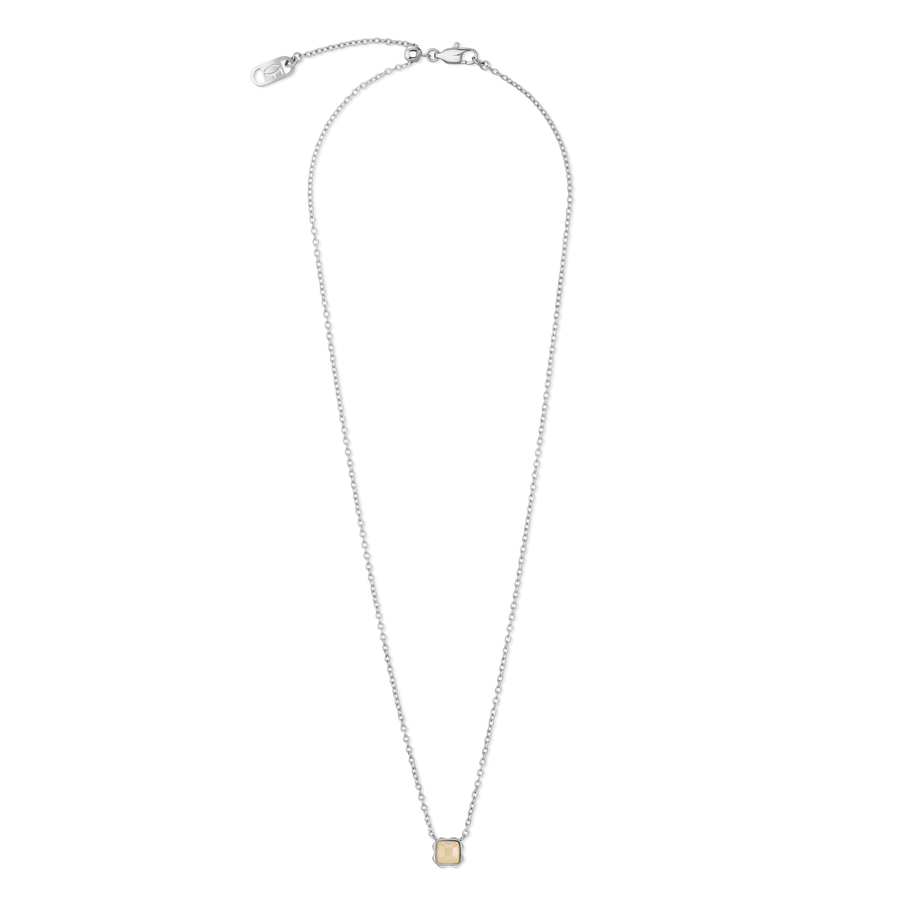 Birthstone Juin Collier Crème Jade Argent