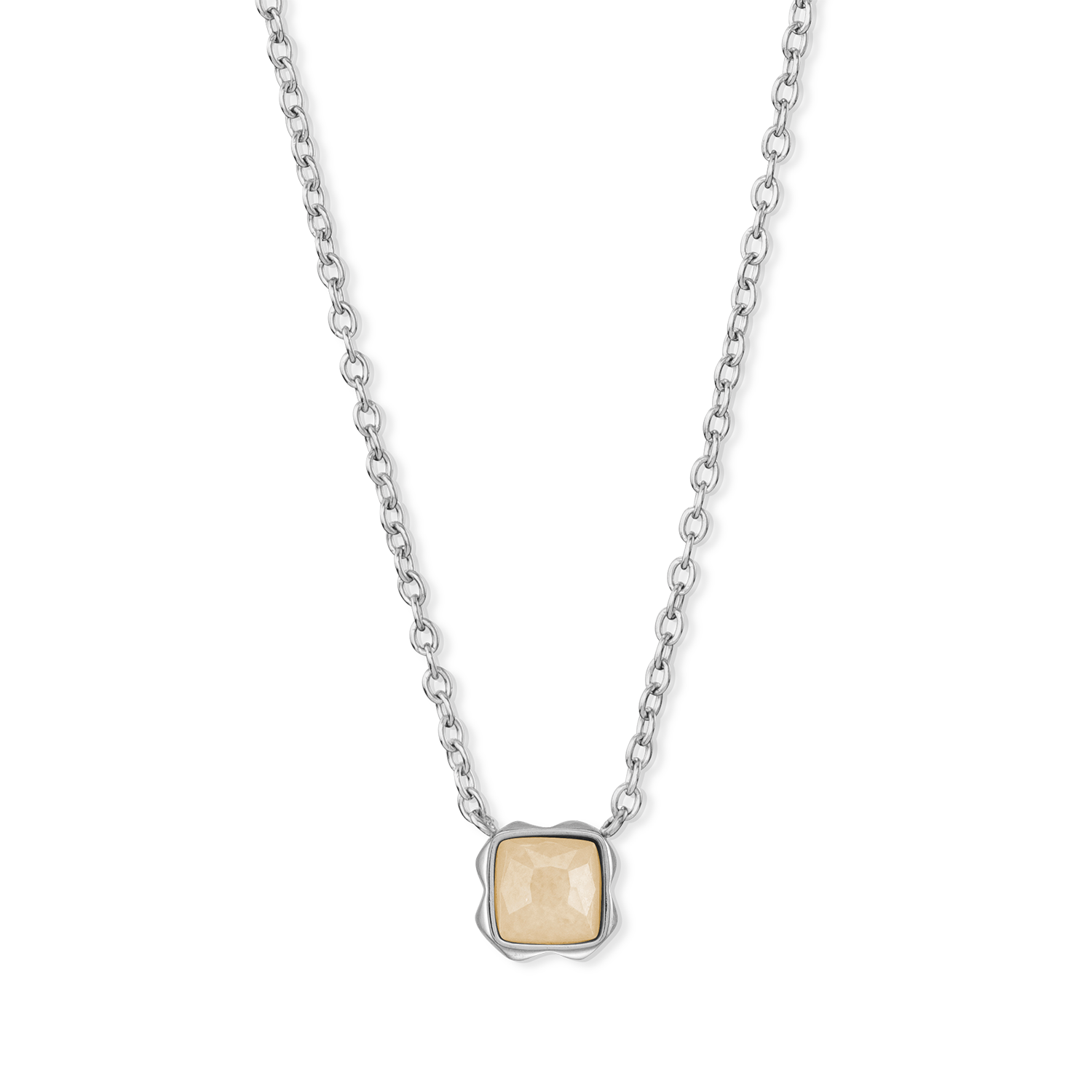 Birthstone Juin Collier Crème Jade Argent