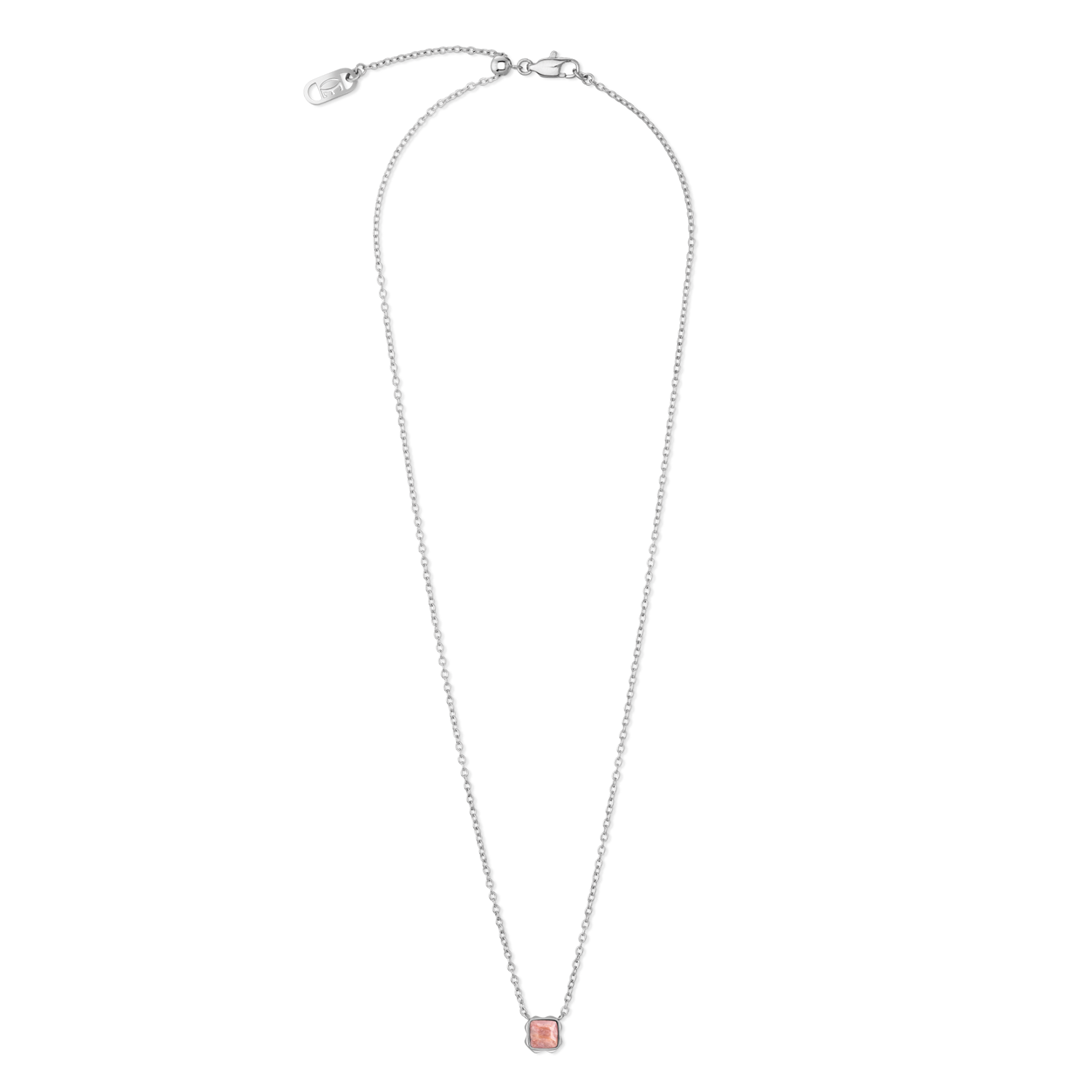 Birthstone Juillet Collier Rhodochrosite Argent