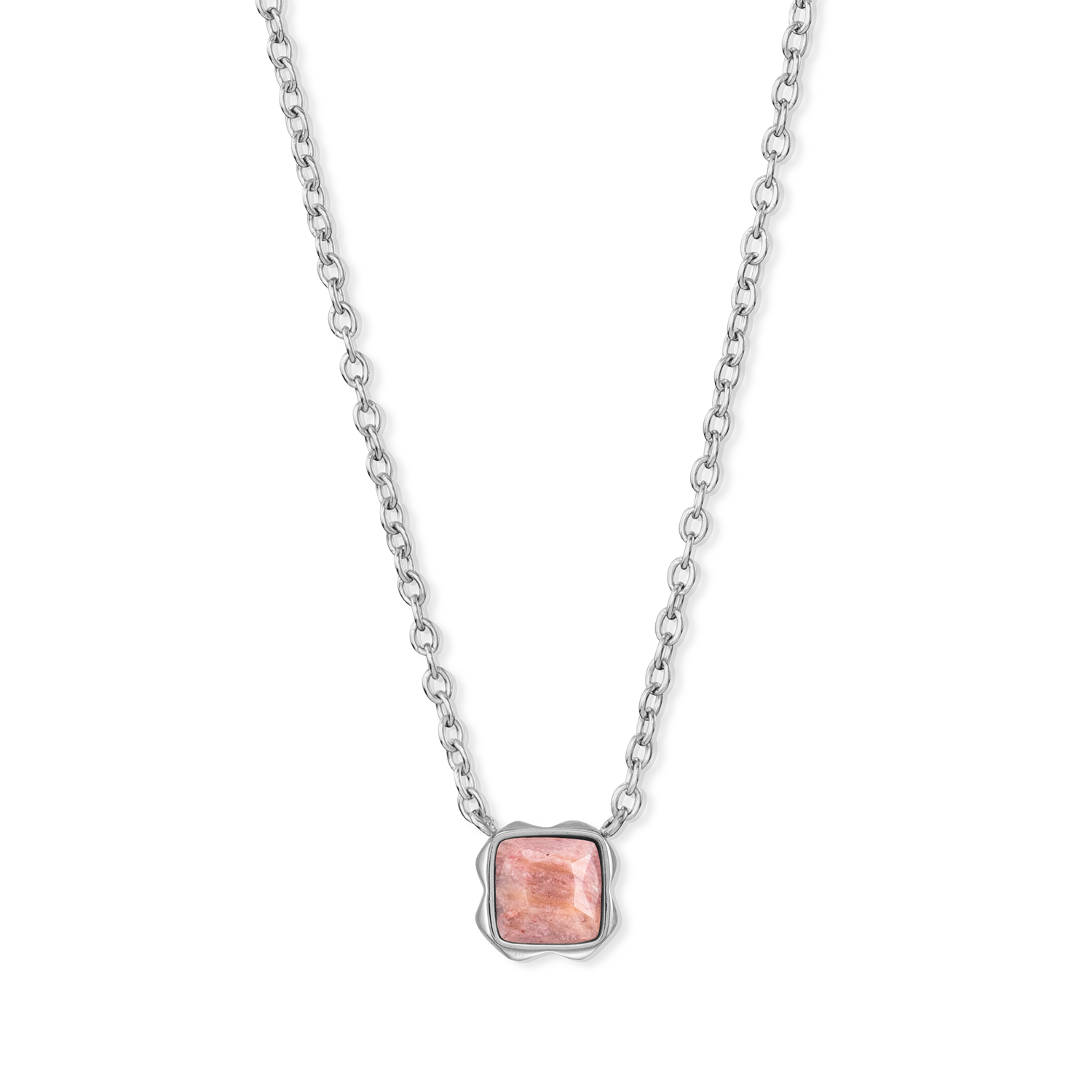 Birthstone Juillet Collier Rhodochrosite Argent