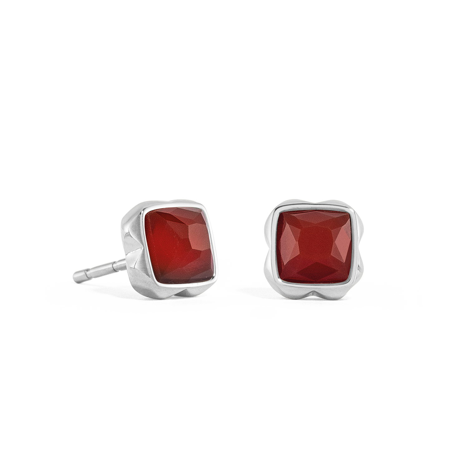 Birthstone Janvier Boucles d'oreille Agate Rouge Argent