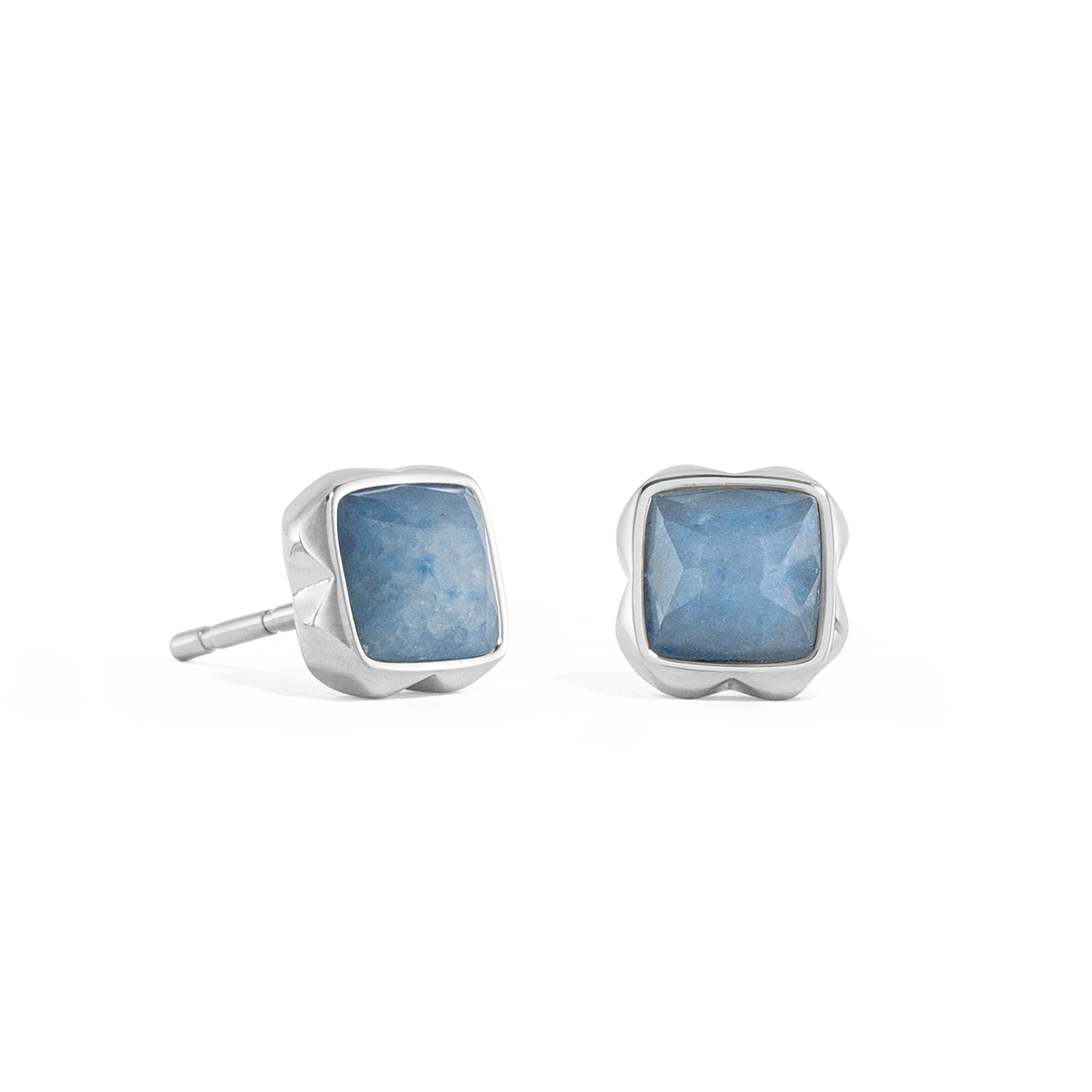 Birthstone Mars Boucles d'oreille Aventurine Bleue Argent