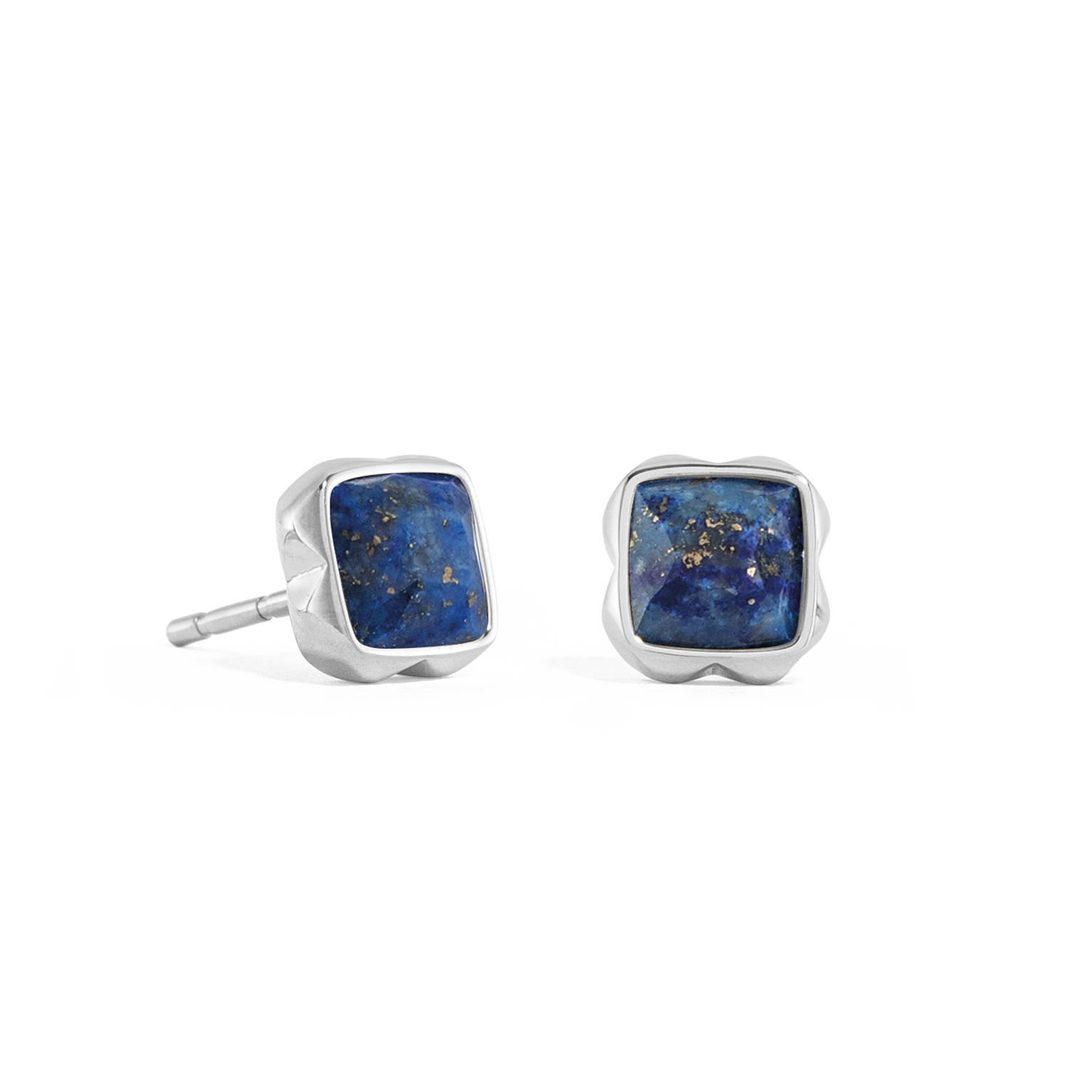 Birthstone Septembre clou d'oreille Lapis-lazuli Argent