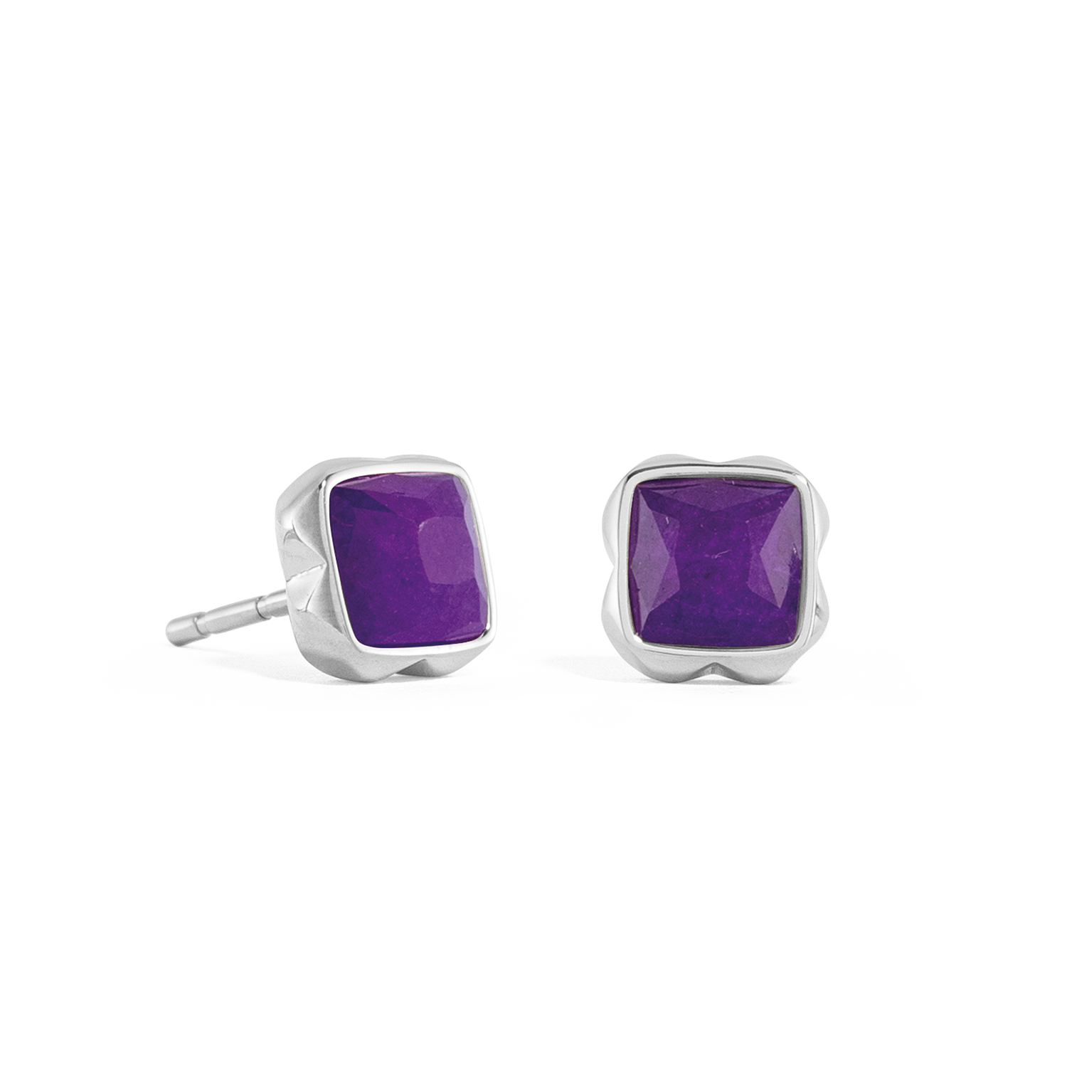 Birthstone Février Boucles d'oreilles Sugilith Argent