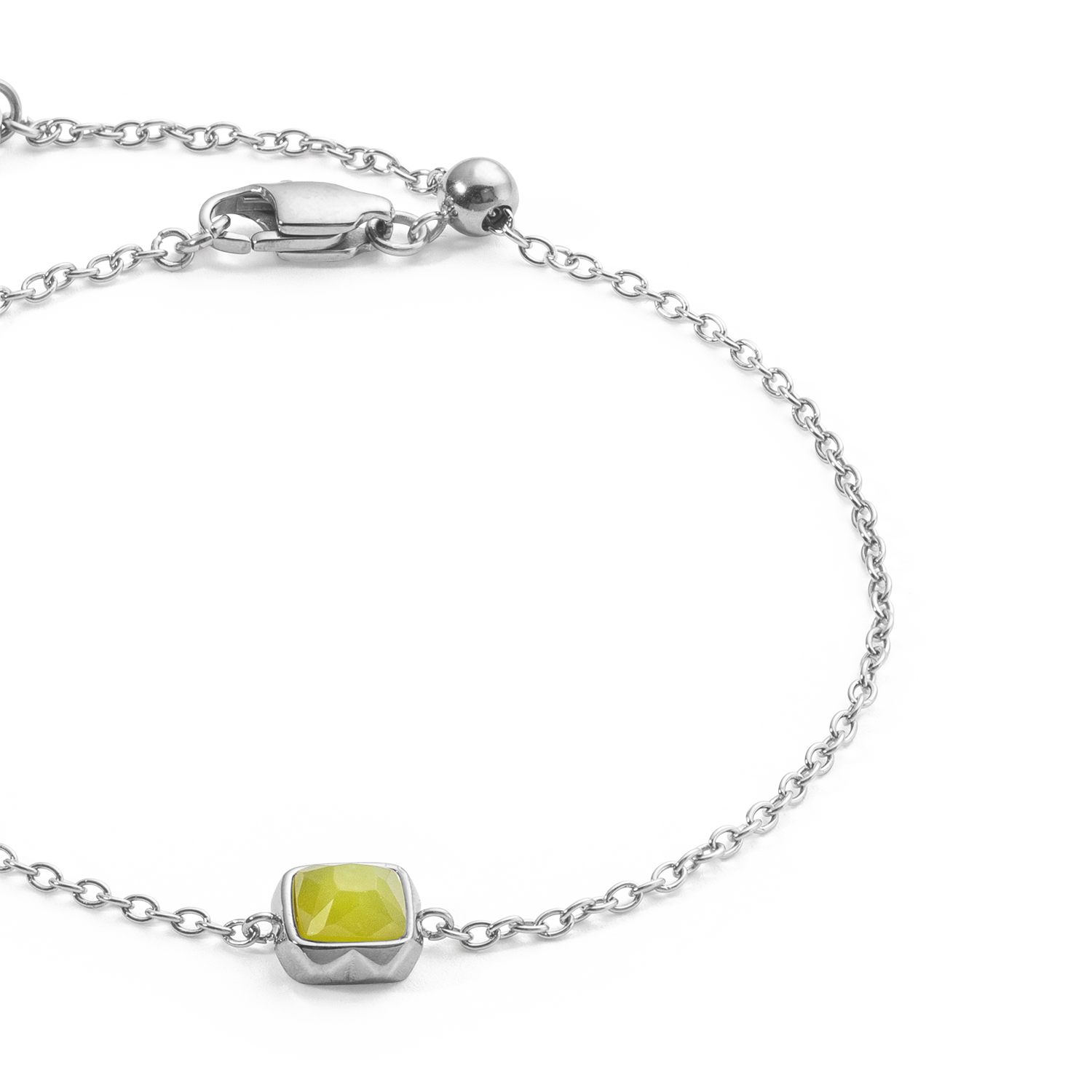 Birthstone Août Bracelet Jade Vert Argent