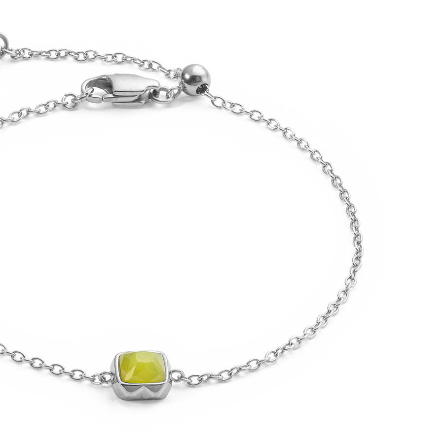 Birthstone Août Bracelet Jade Vert Argent