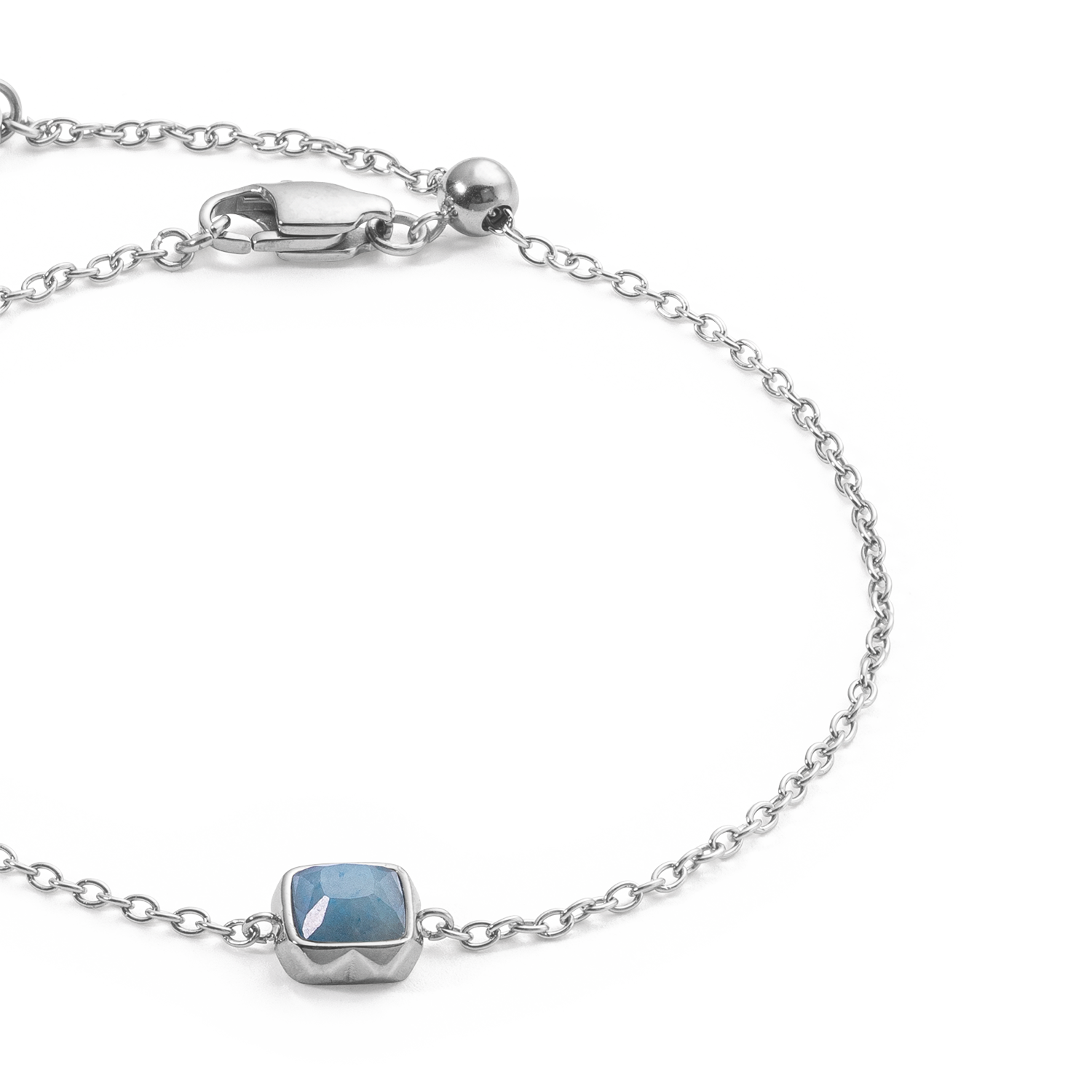 Birthstone Mars Bracelet Aventurine Bleue Argent