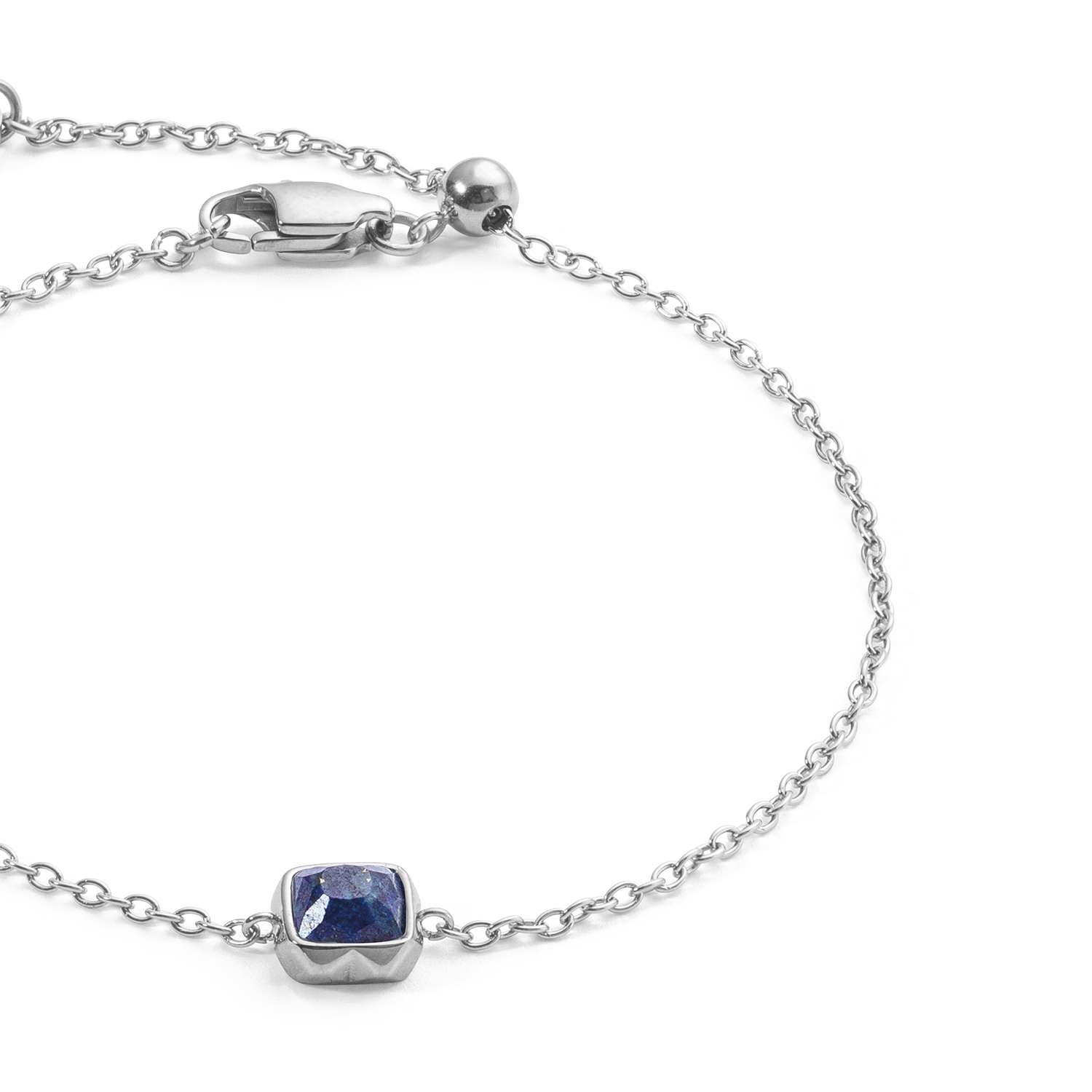 Birthstone Septembre Bracelet Lapis-lazuli Argent