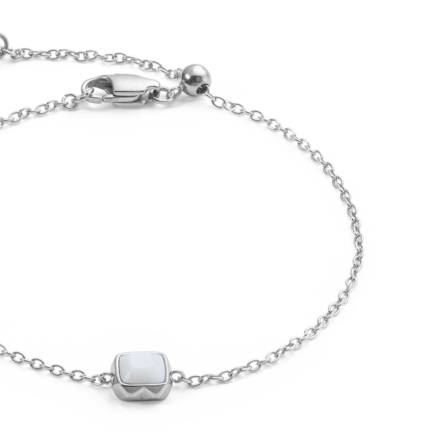 Birthstone Avril Bracelet Quartz Blanc Argent