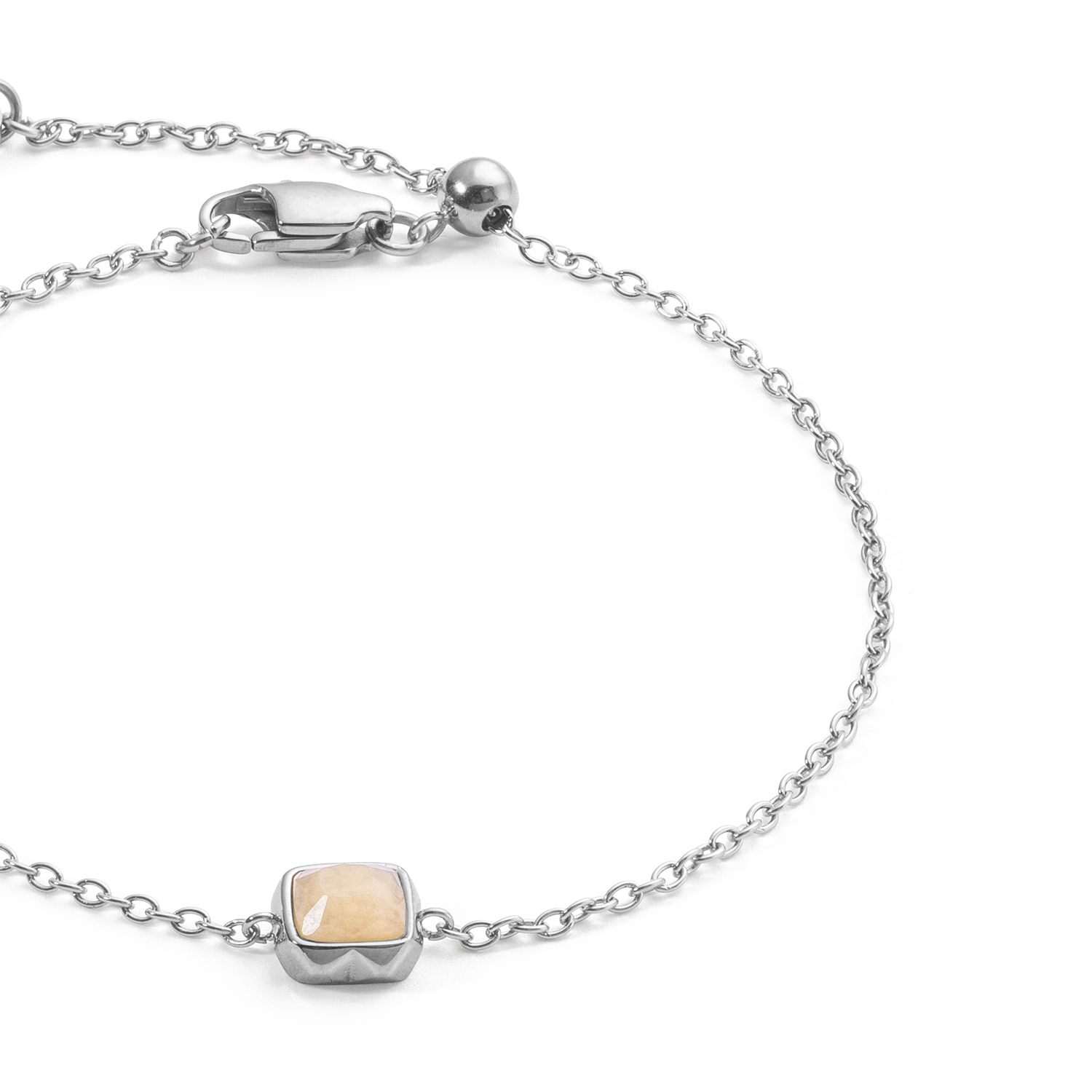 Birthstone Juin Bracelet Crème Jade Argent