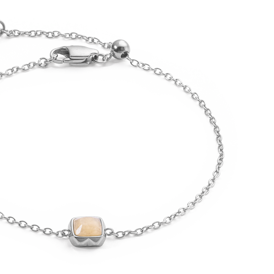 Birthstone Juin Bracelet Crème Jade Argent