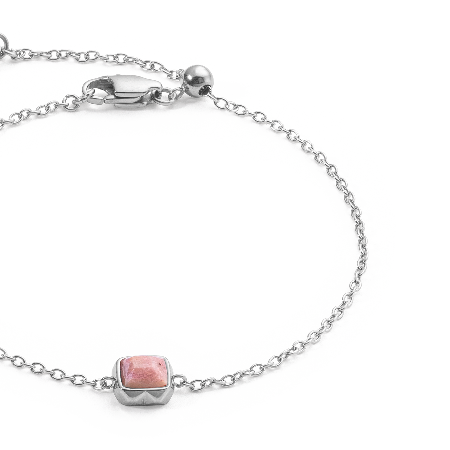 Birthstone Juillet Bracelet Rhodochrosite Argent